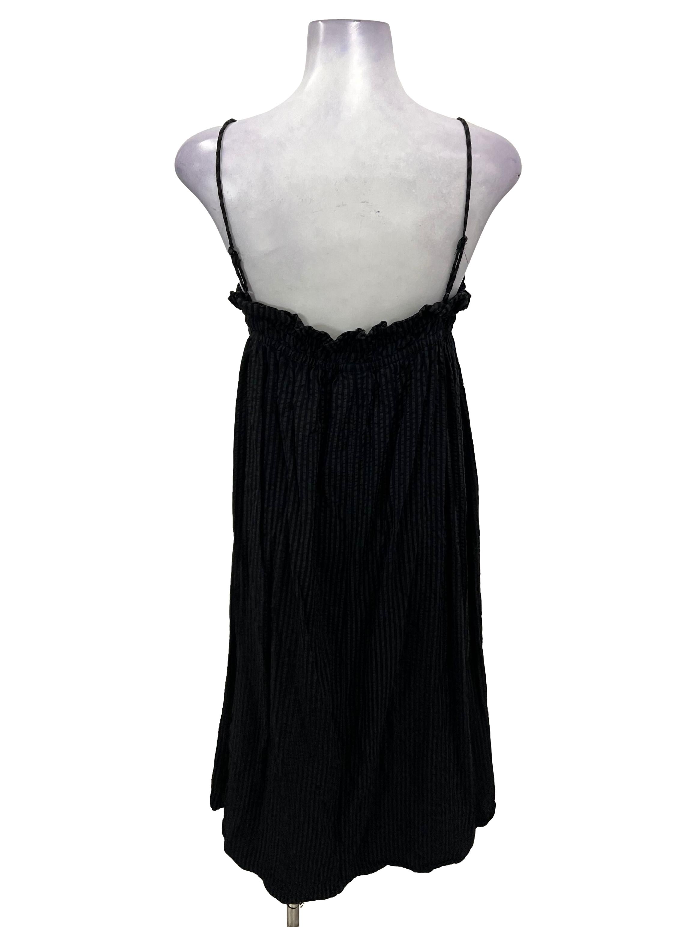 Black Pleat Cami Dress