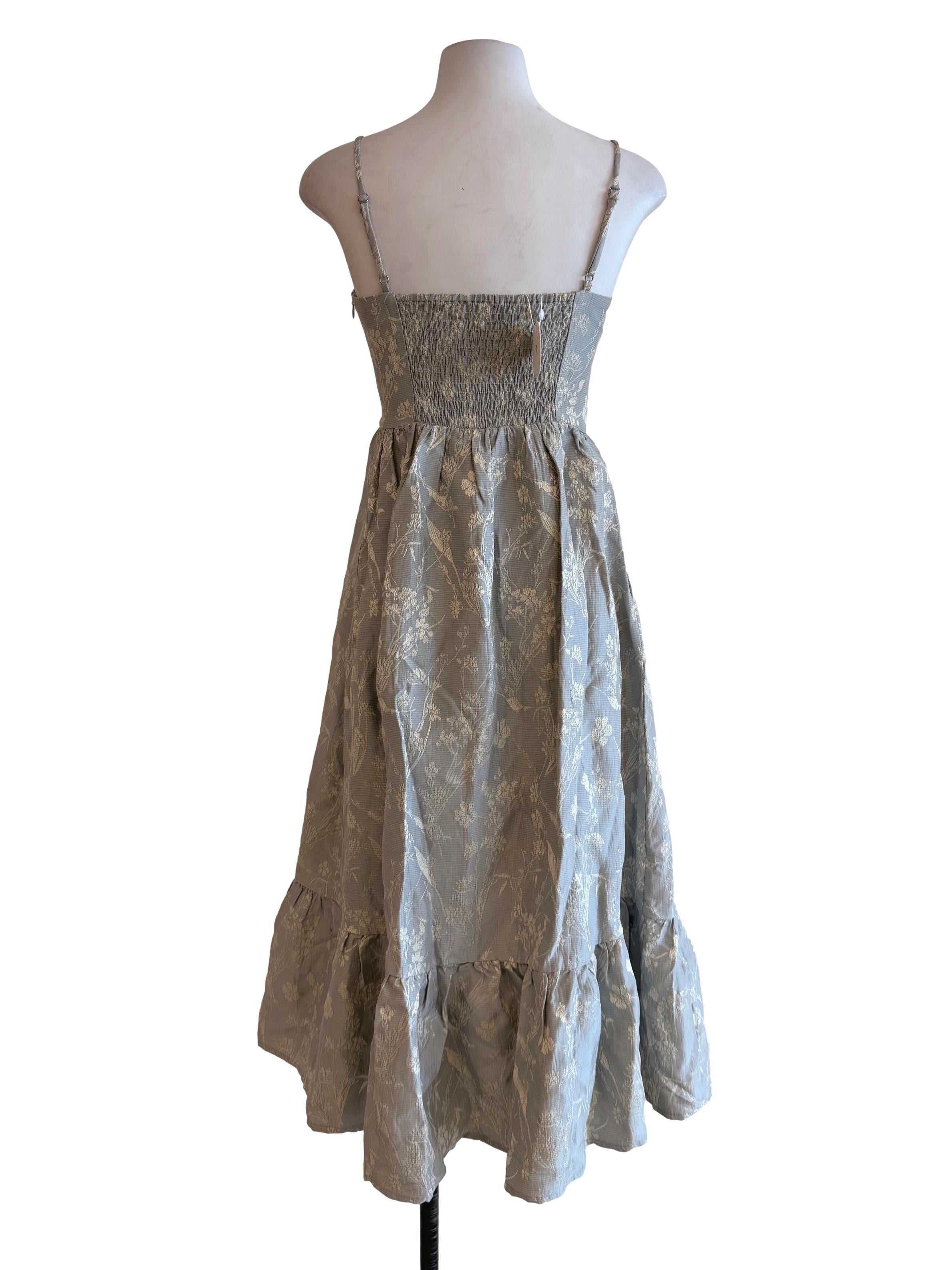 Sky Blue Floral Maxi Dress TWL
