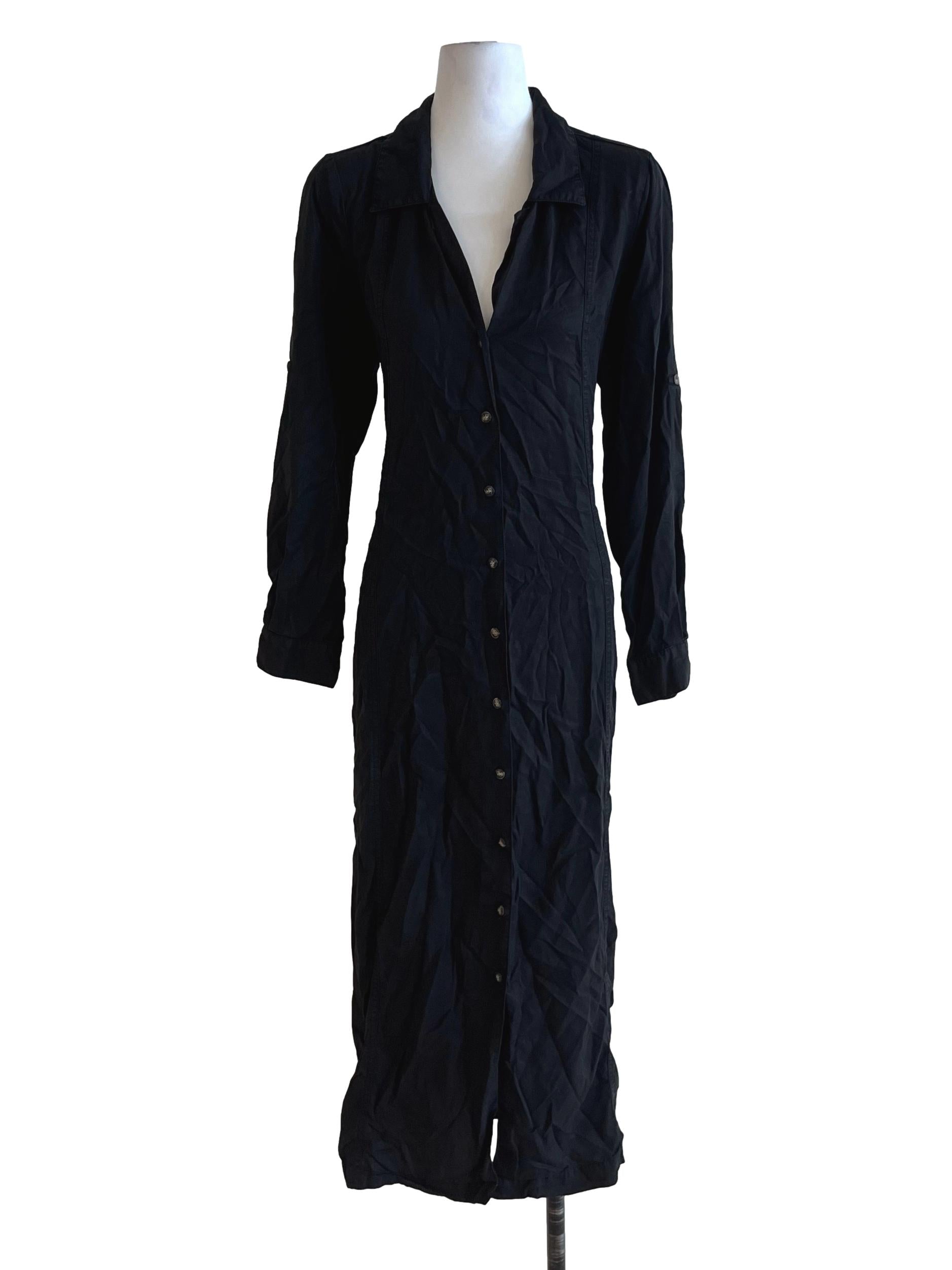 Black Wing Collar Empire Dress