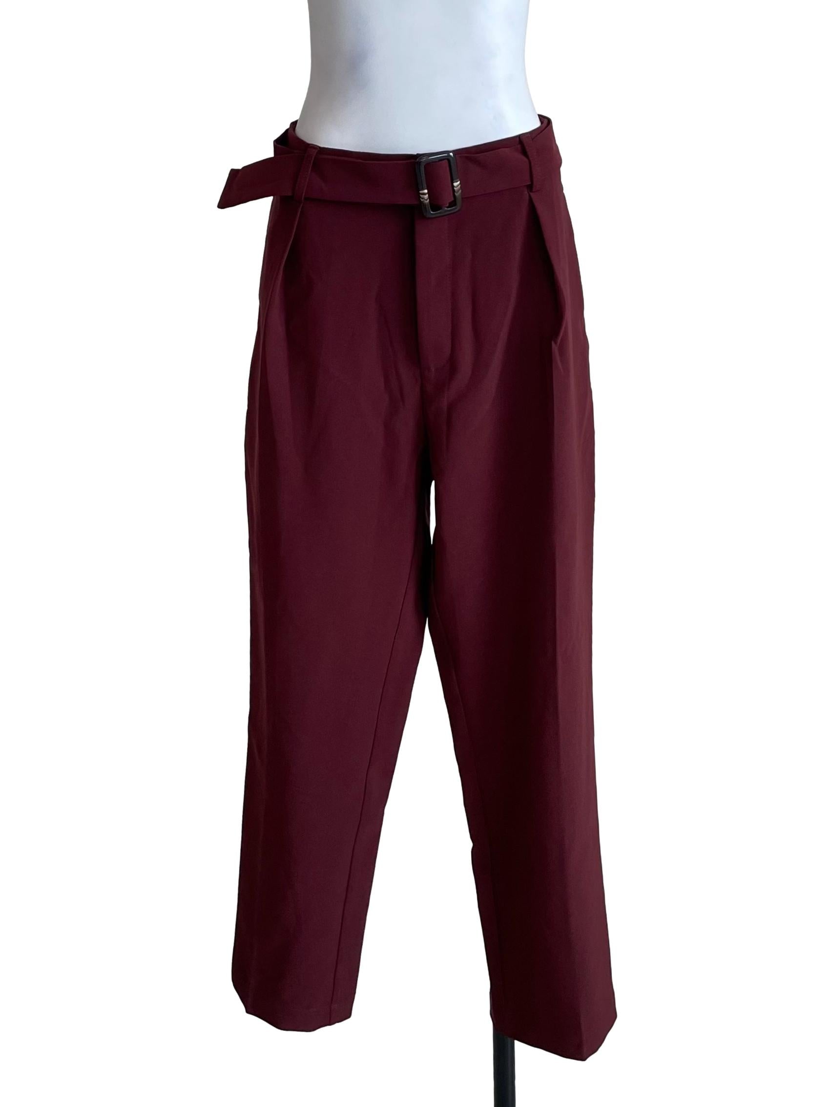 Mahogany Formal Belted Trousers