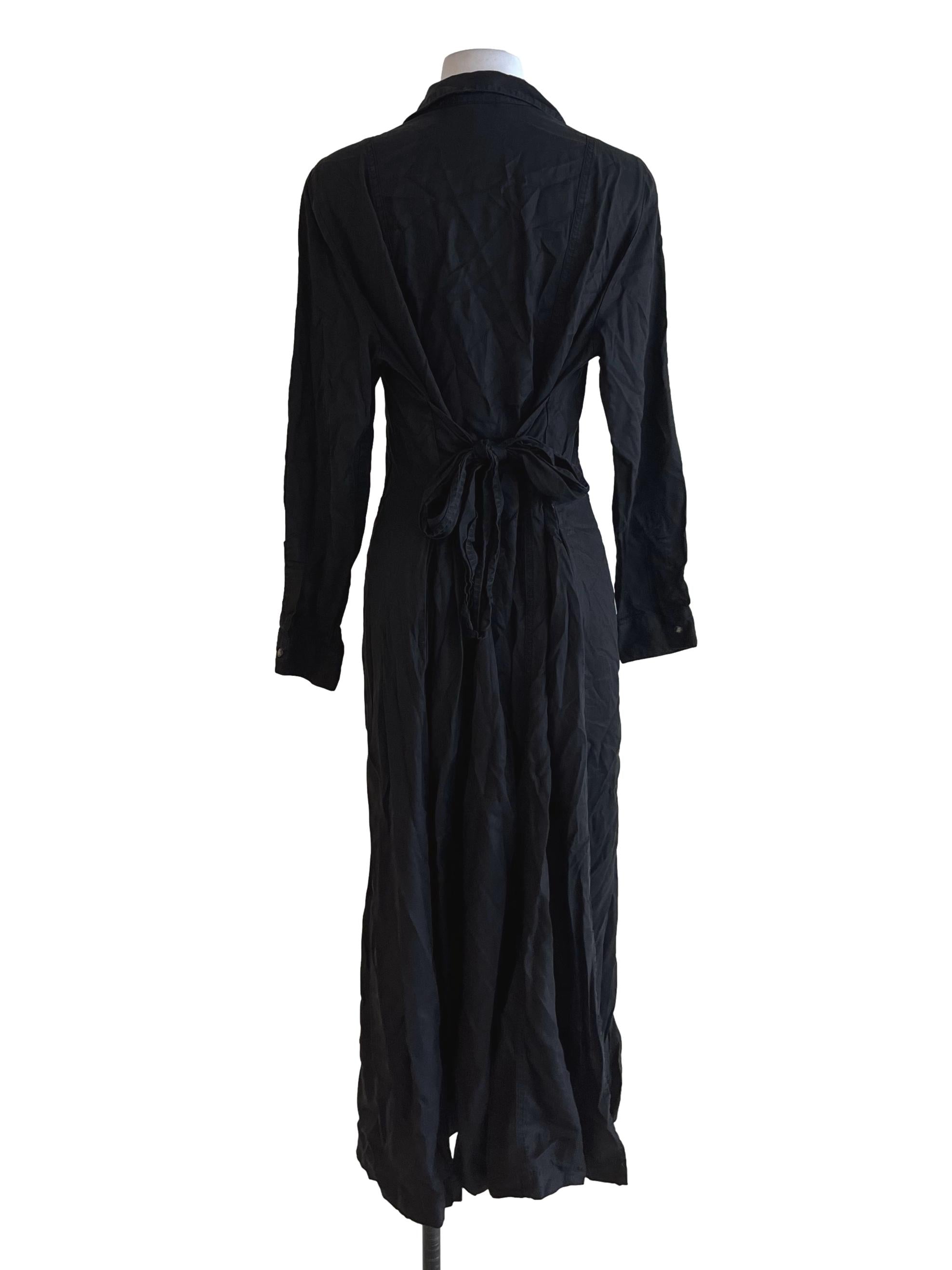Black Wing Collar Empire Dress