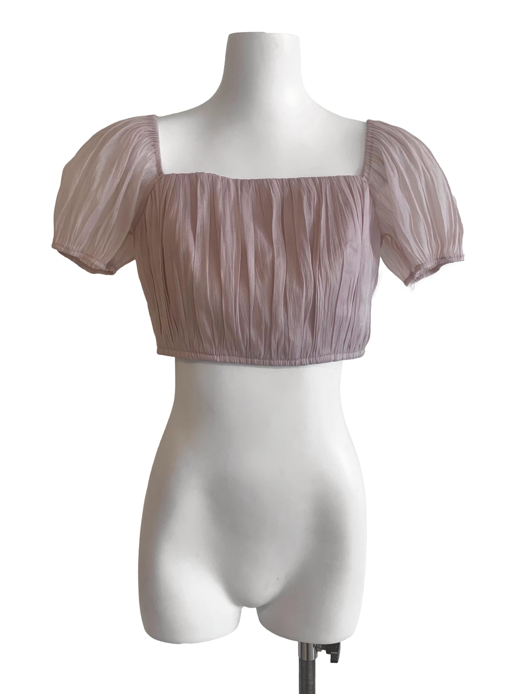 Mauve Purple Puff Sleeve