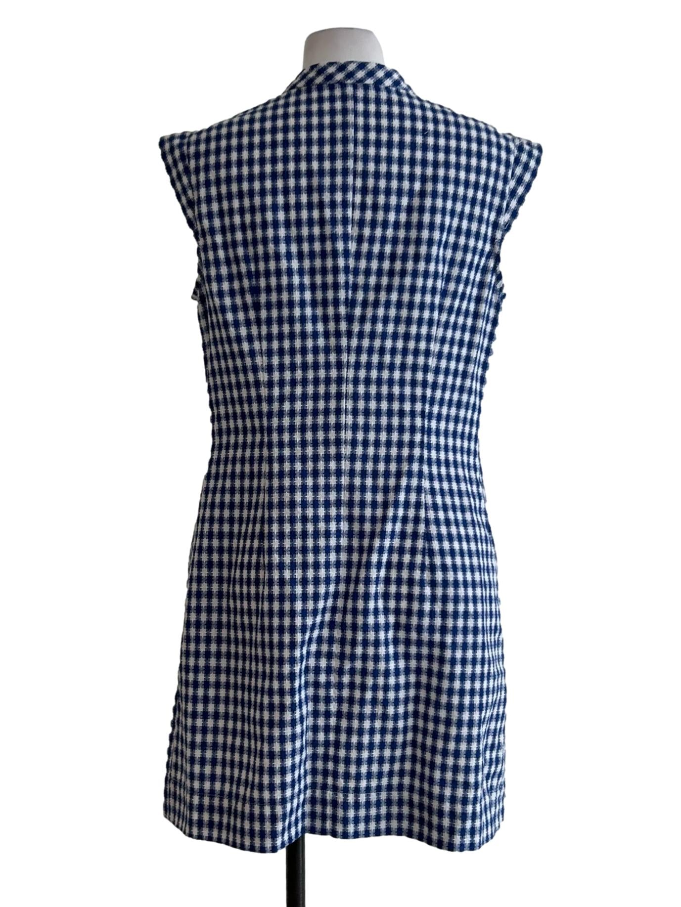 Blue And White Sleeveless Dress