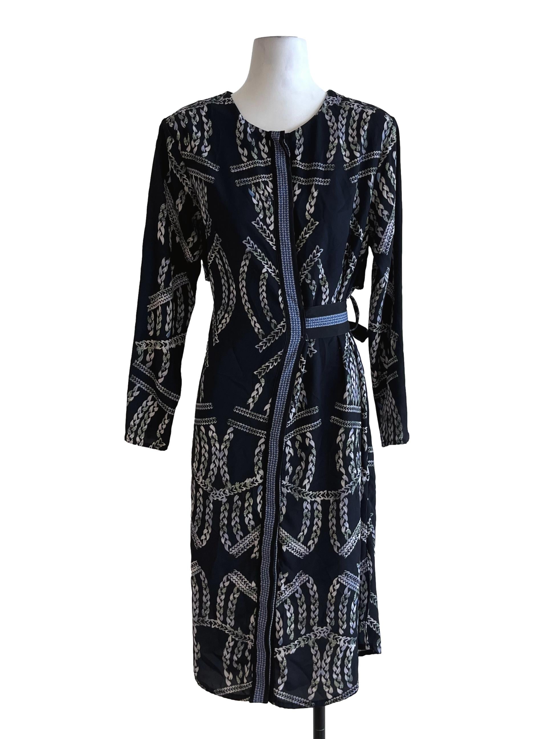 Black Abstract Empire Dress