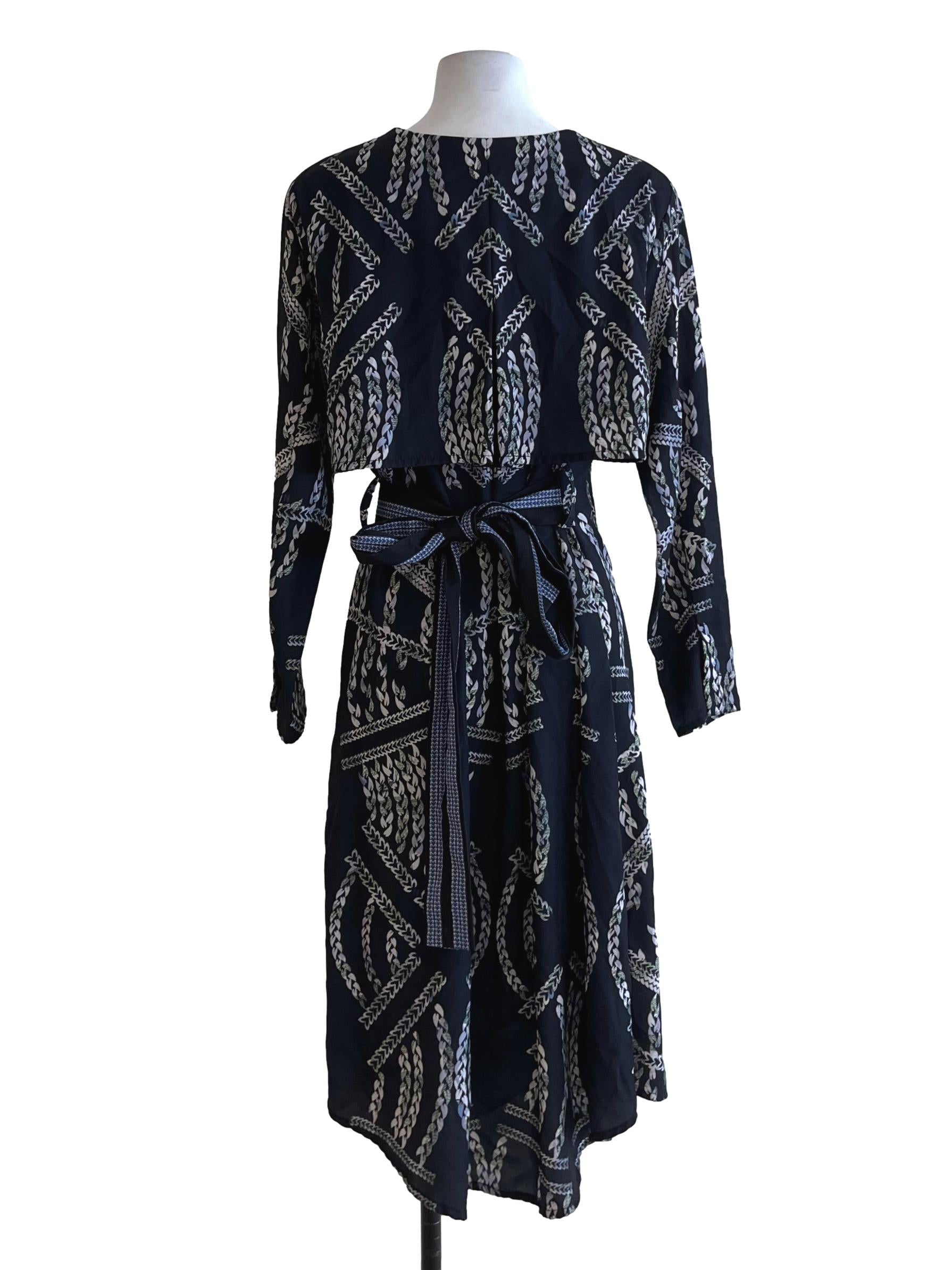 Black Abstract Empire Dress