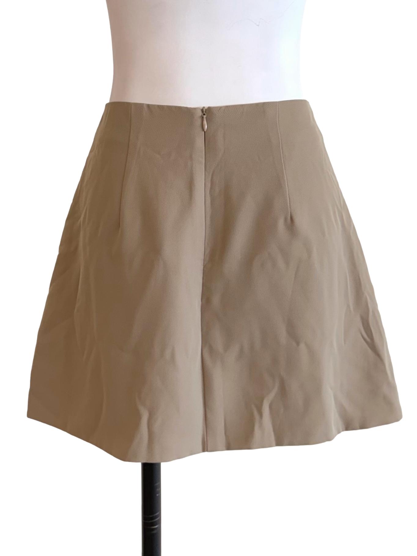 Olive Green Gathered Side Mini Skirt