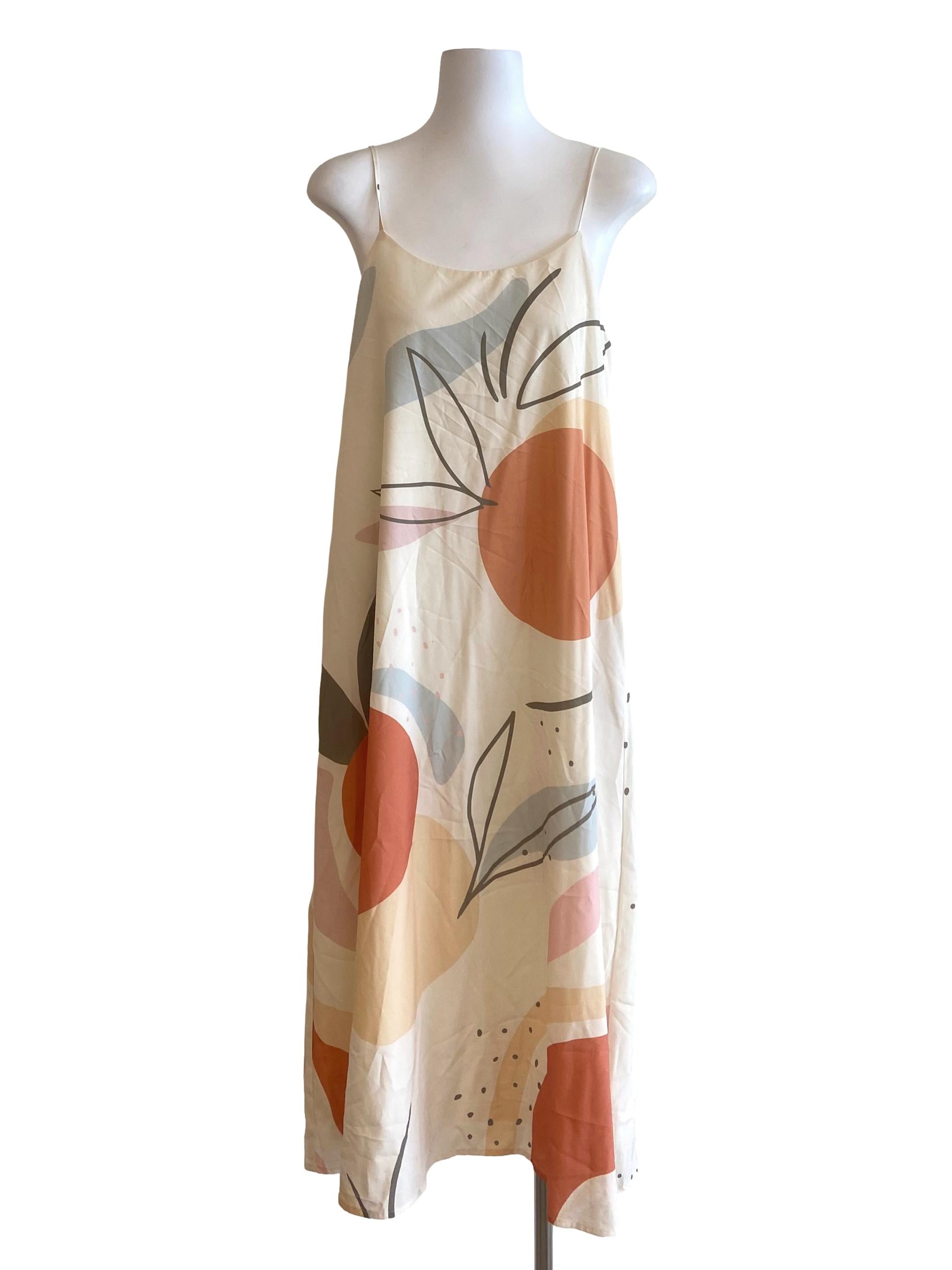 Parchment Beige Spaghetti Straps Slip Dress