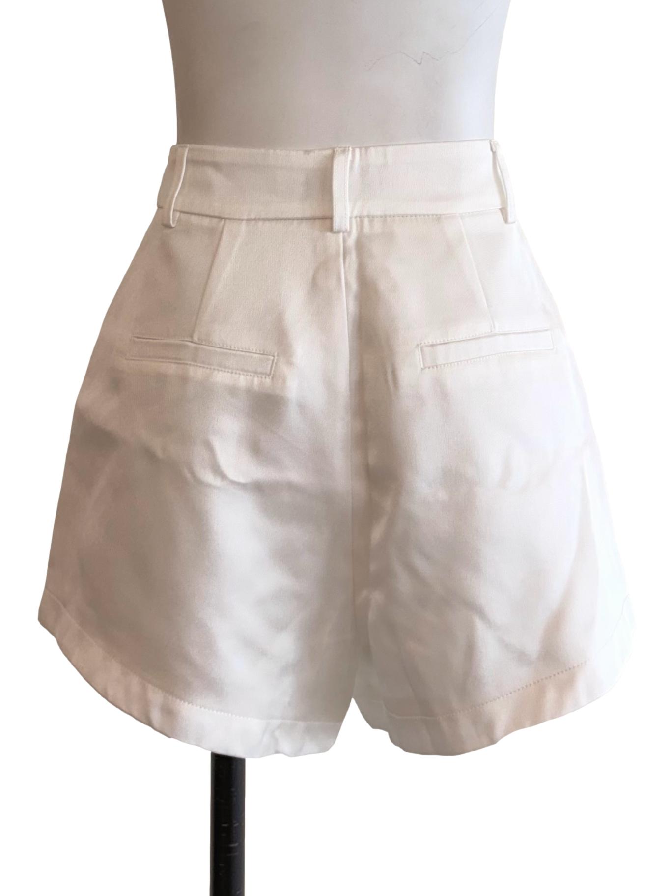 White High Waist Flare Shorts