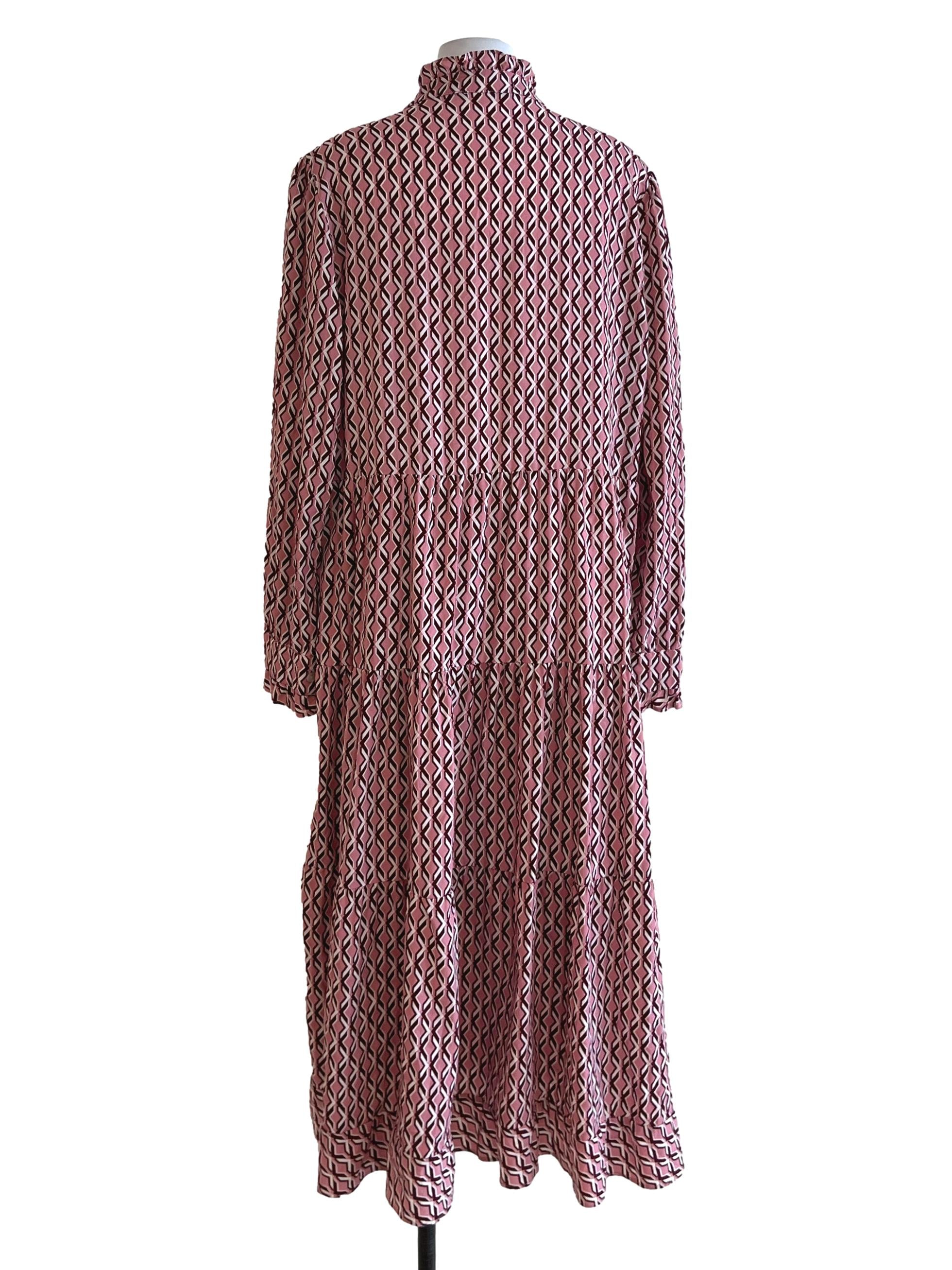 Rouge Pink Abstract Empire Dress