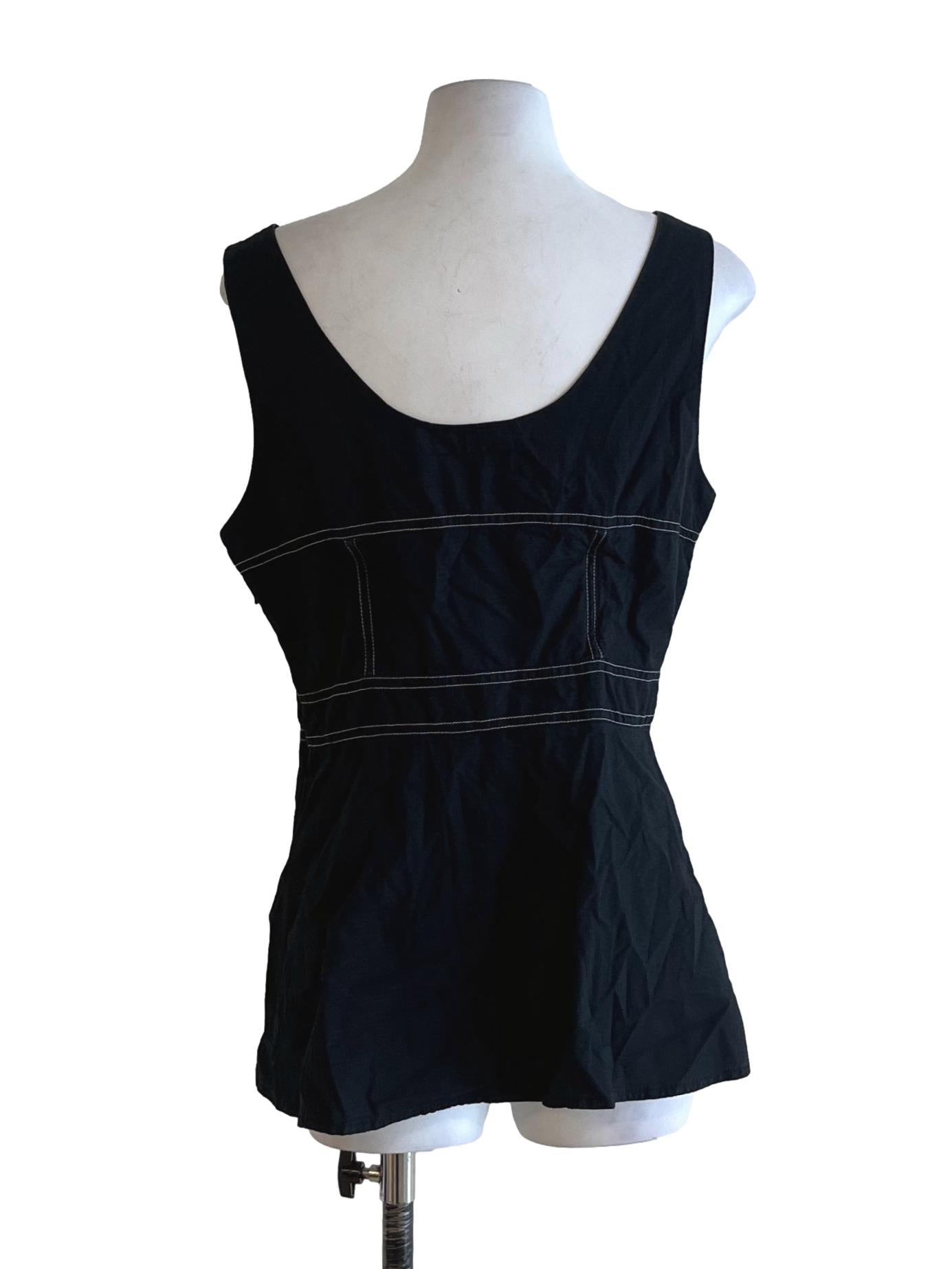 Black Scoop Neckline Sleeveless Top