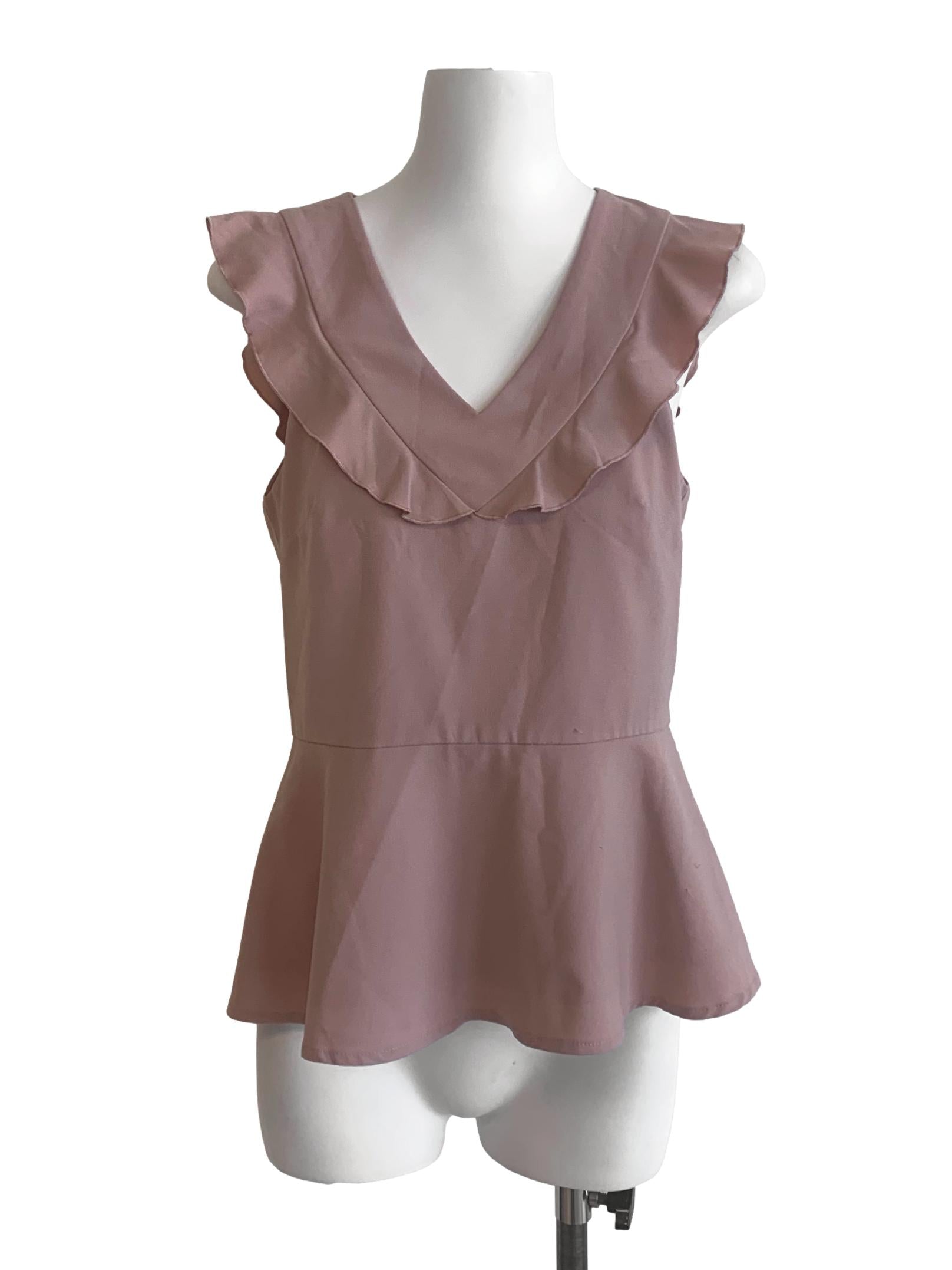 Salmon Pink V Neck Top LB