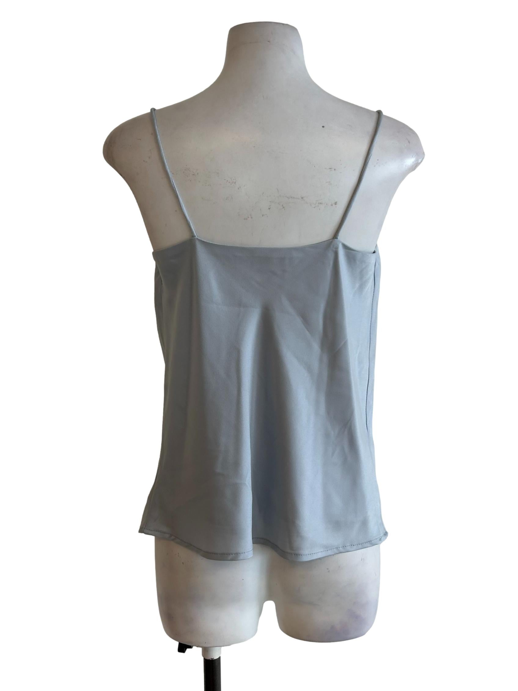 Blue Satin Cami Top