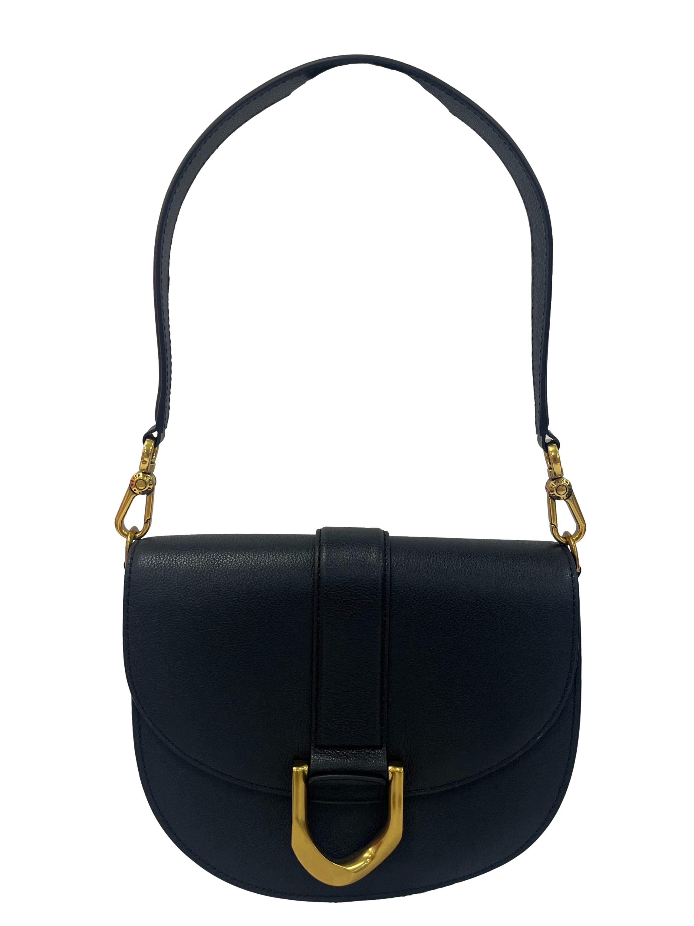 Black Small Shoulder Bag With Changeable Straps