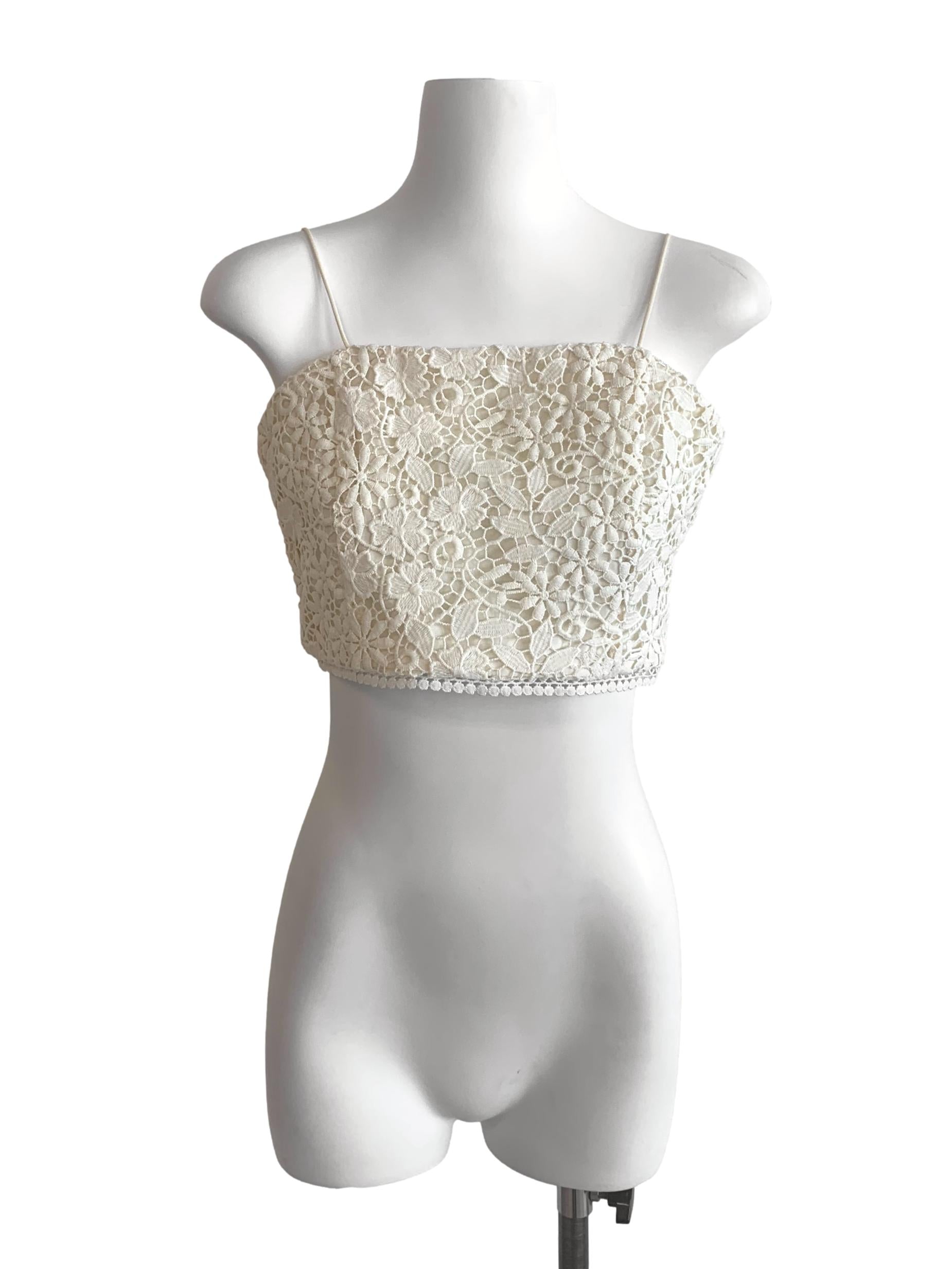 Ivory White Lace Pattern Top