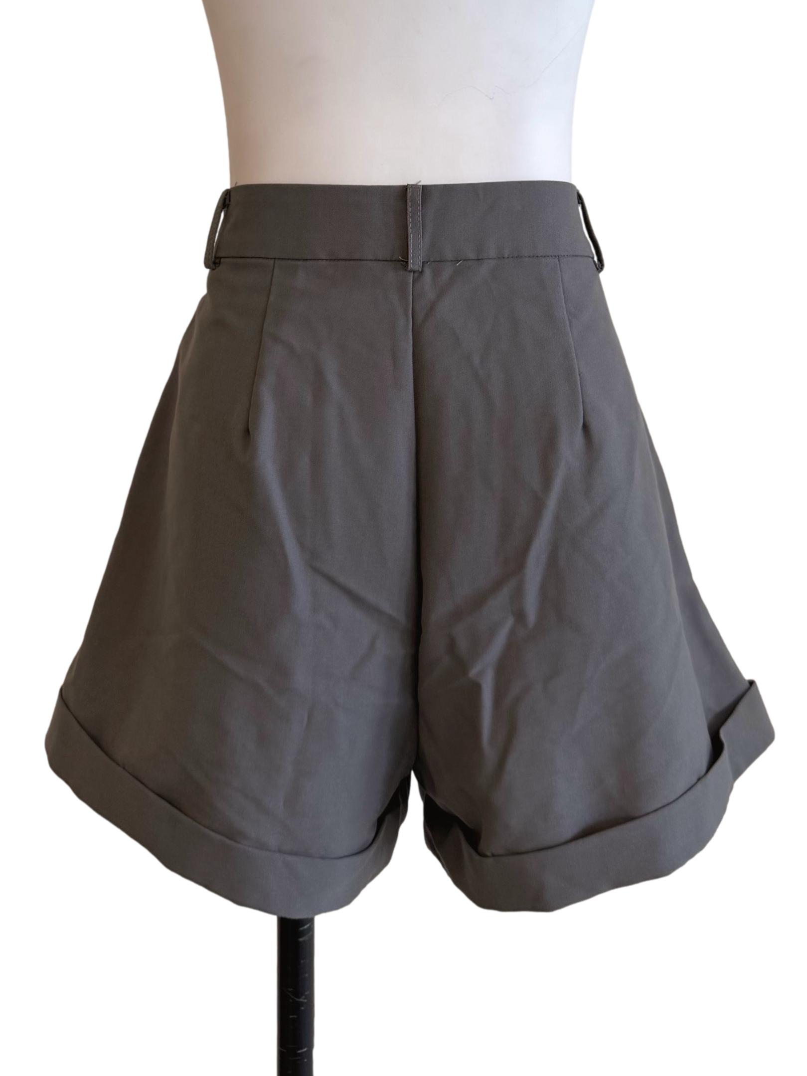 Light Grey High Waist Flare Shorts YHF