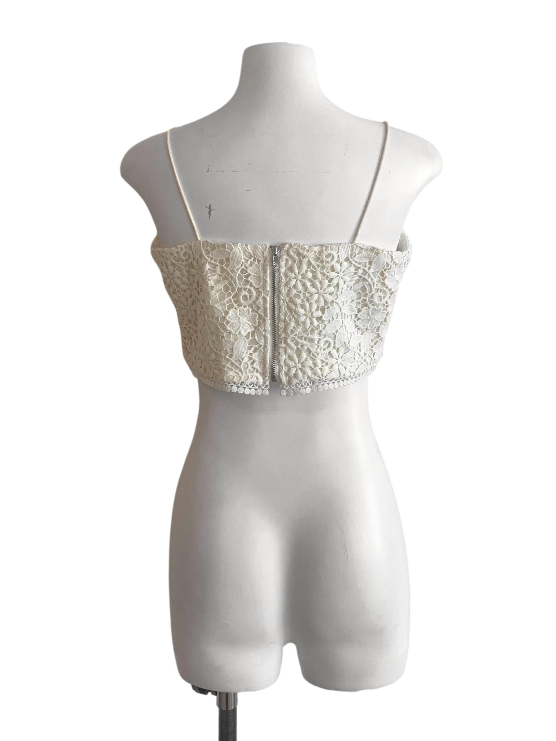 Ivory White Lace Pattern Top