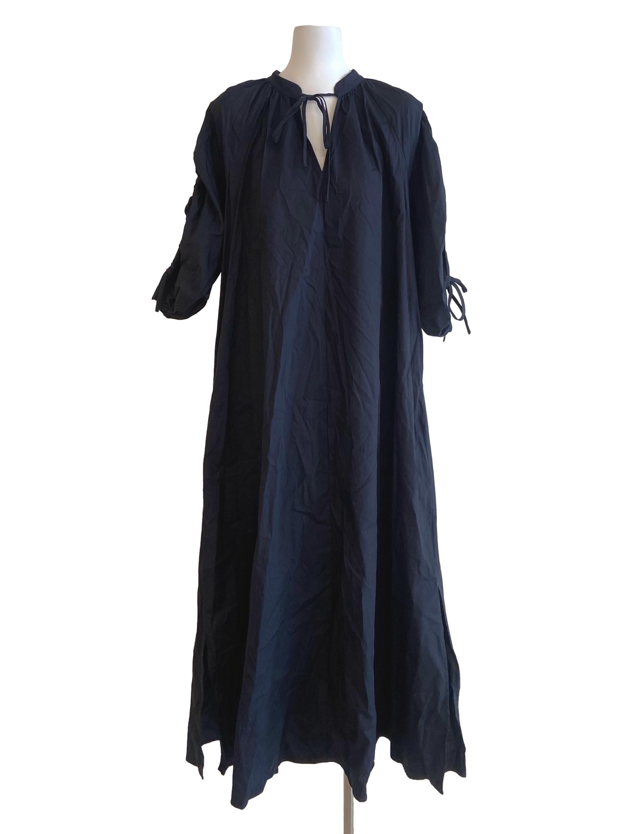 Navy Blue Slit Empire Dress LB