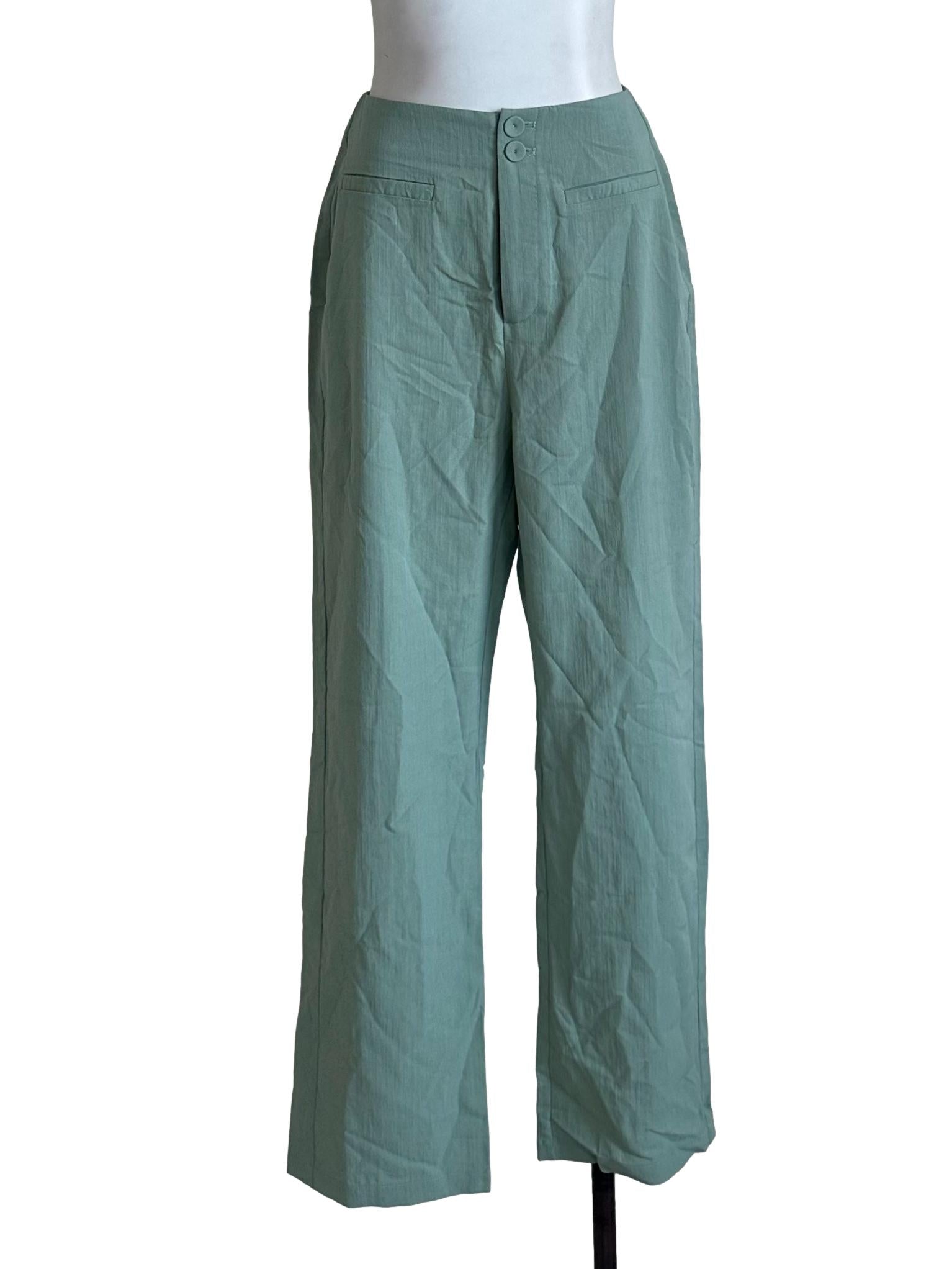 Pastel Green Formal Long Pants