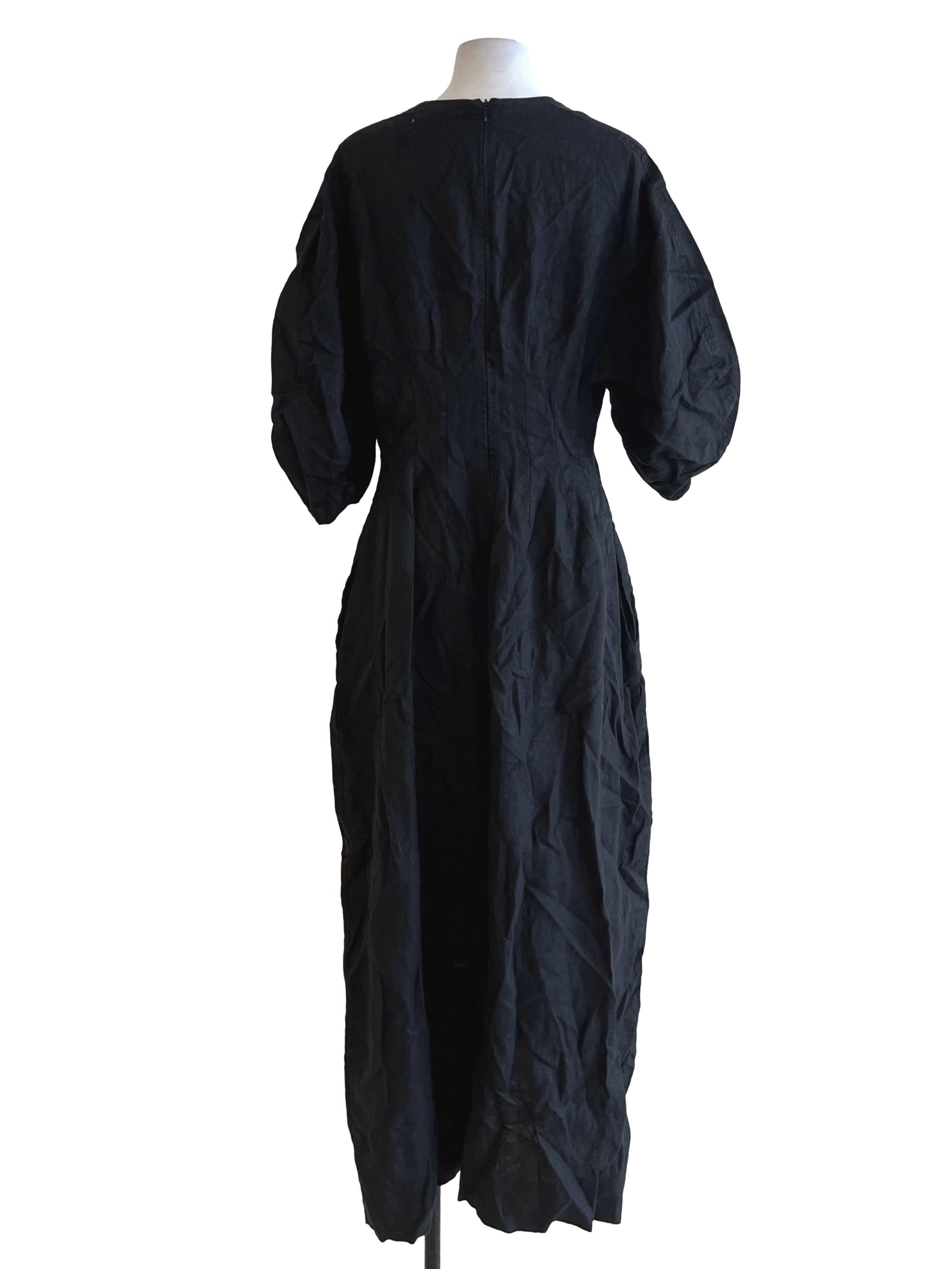 Black V-Neckline Empire Dress