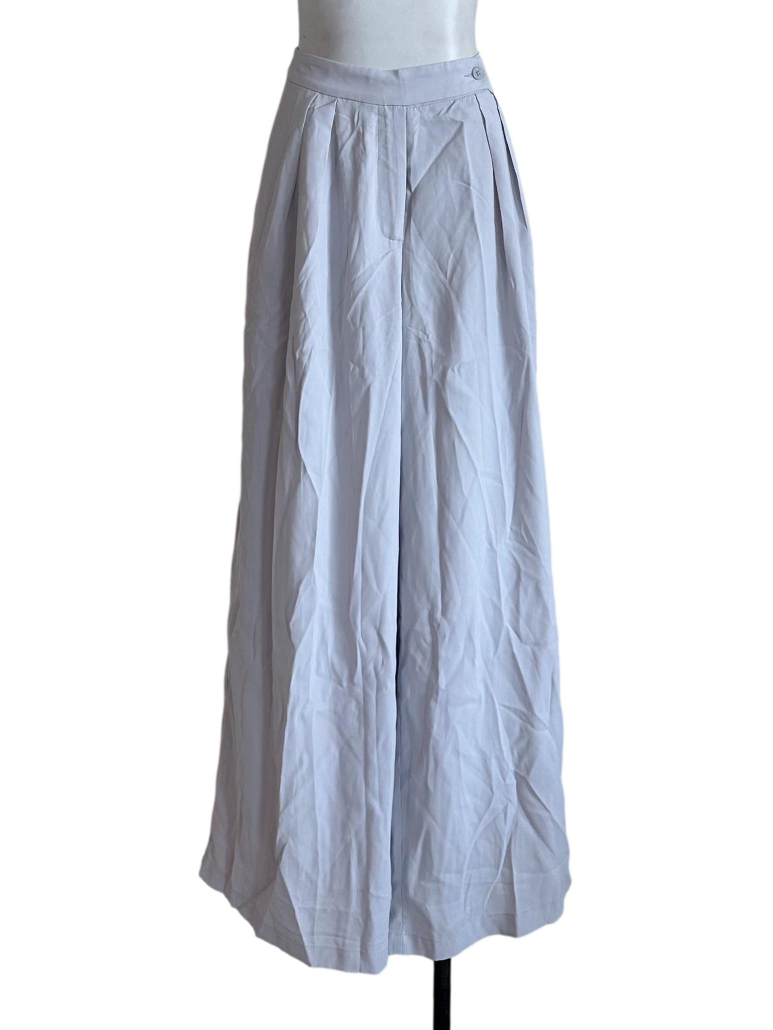 Ash Grey High Waist Wide Leg Pants