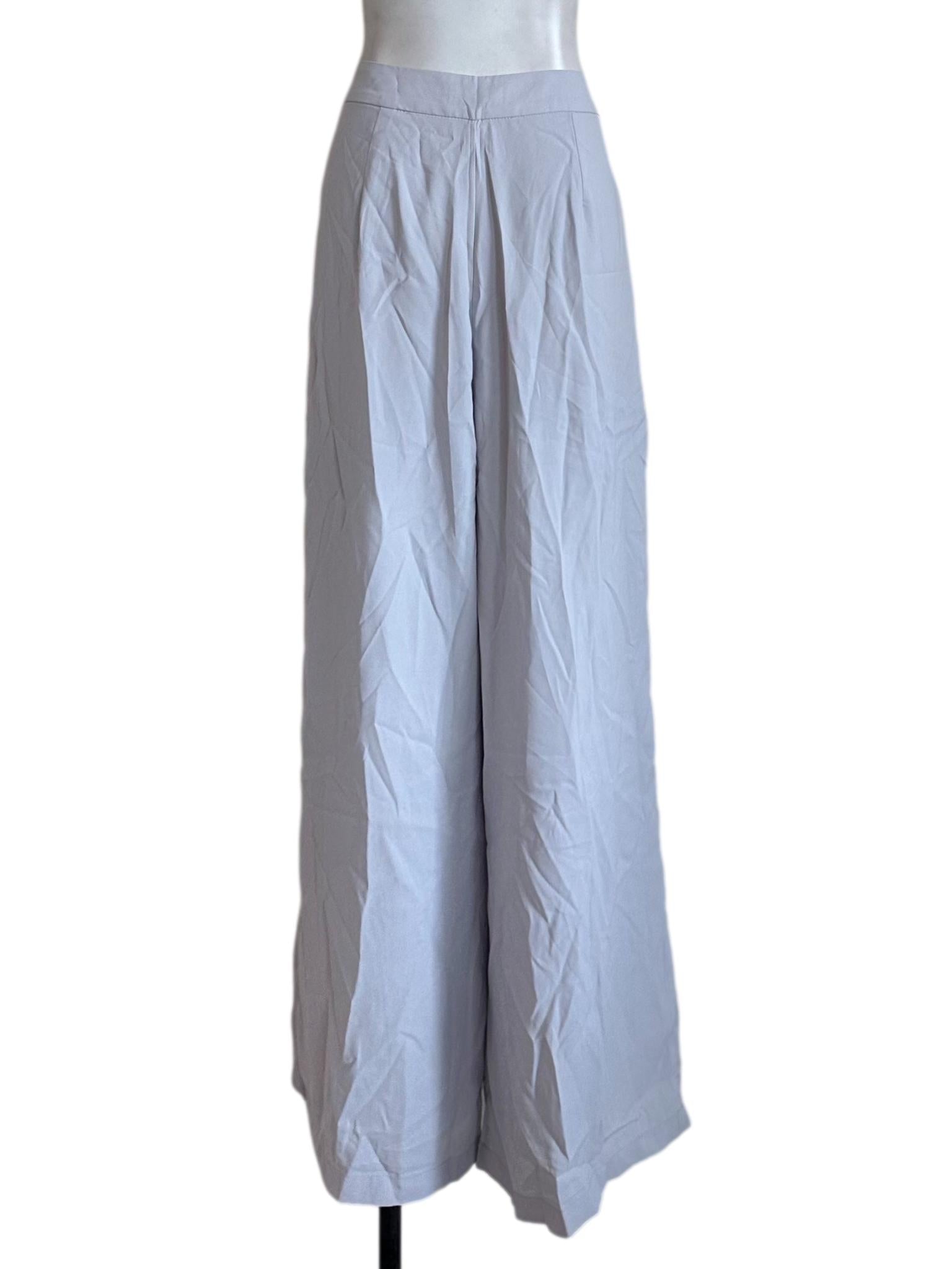 Ash Grey High Waist Wide Leg Pants