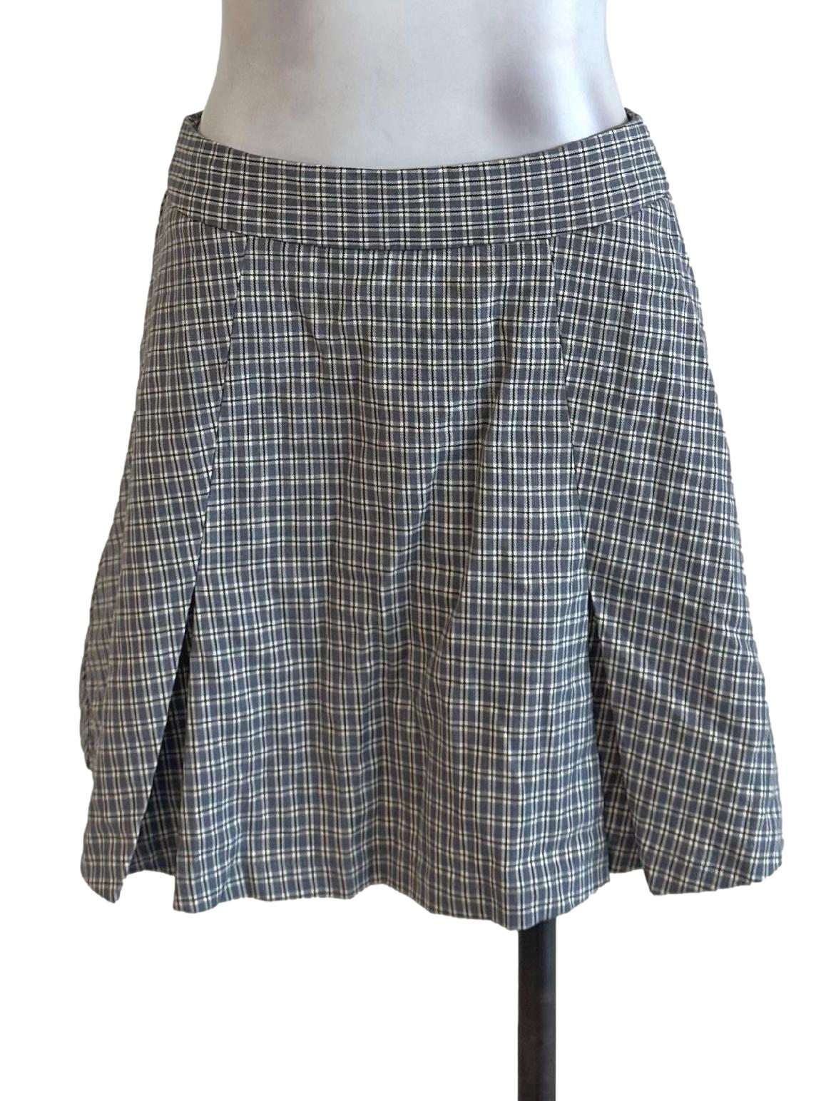 Dusty Blue Plaid Pattern Skorts