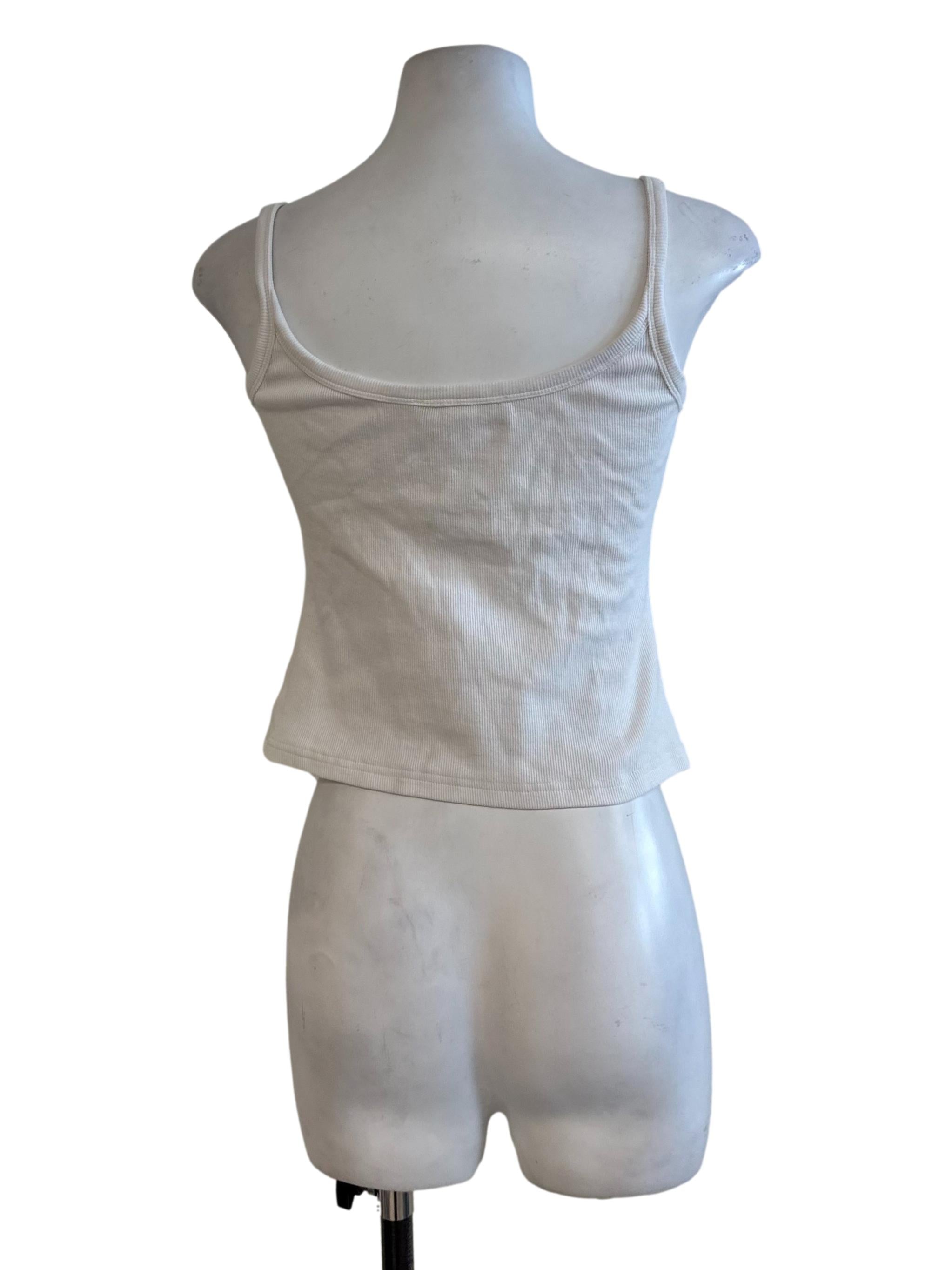 Cloudy White Knit Tank Top