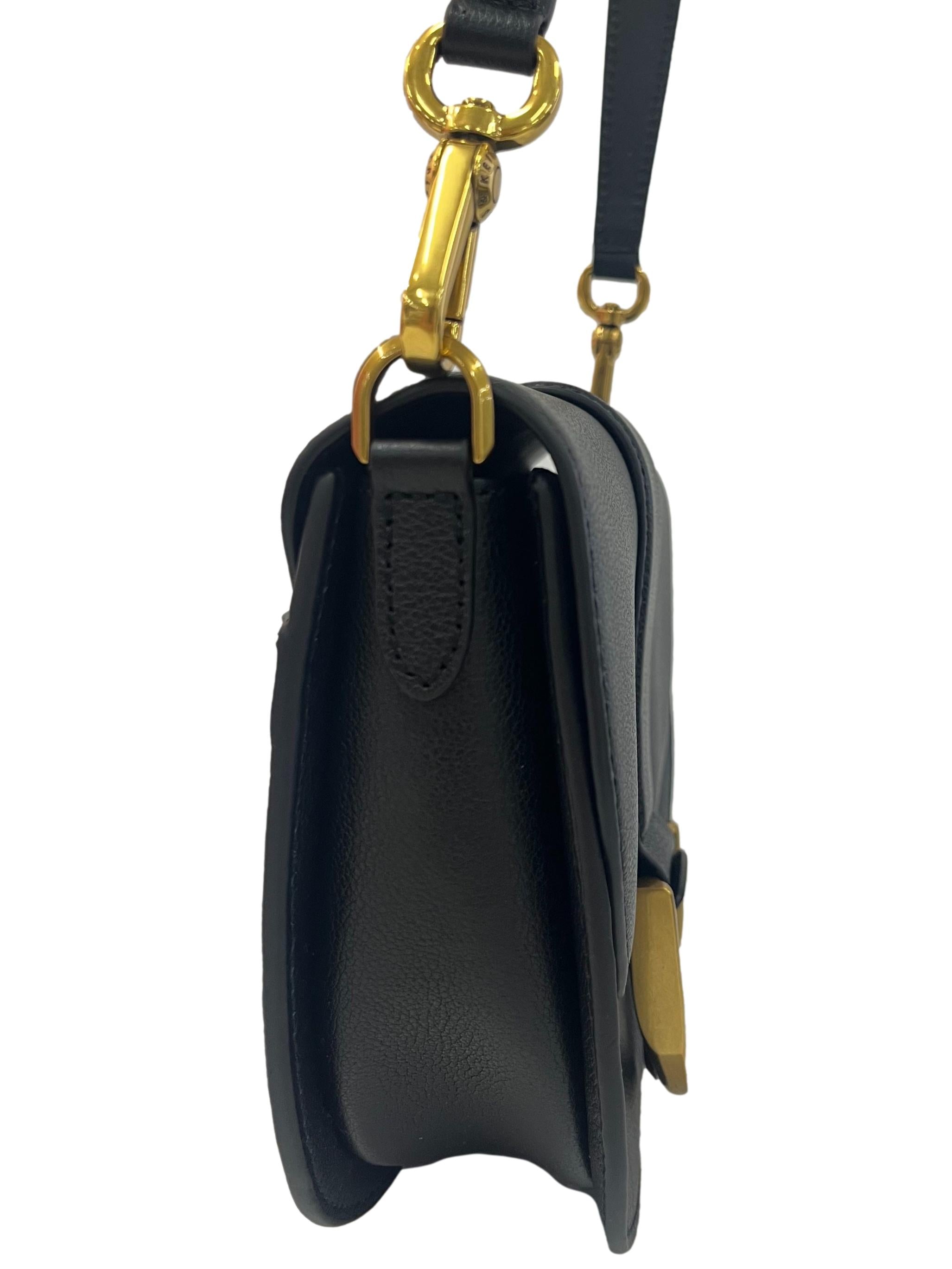 Black Small Shoulder Bag With Changeable Straps