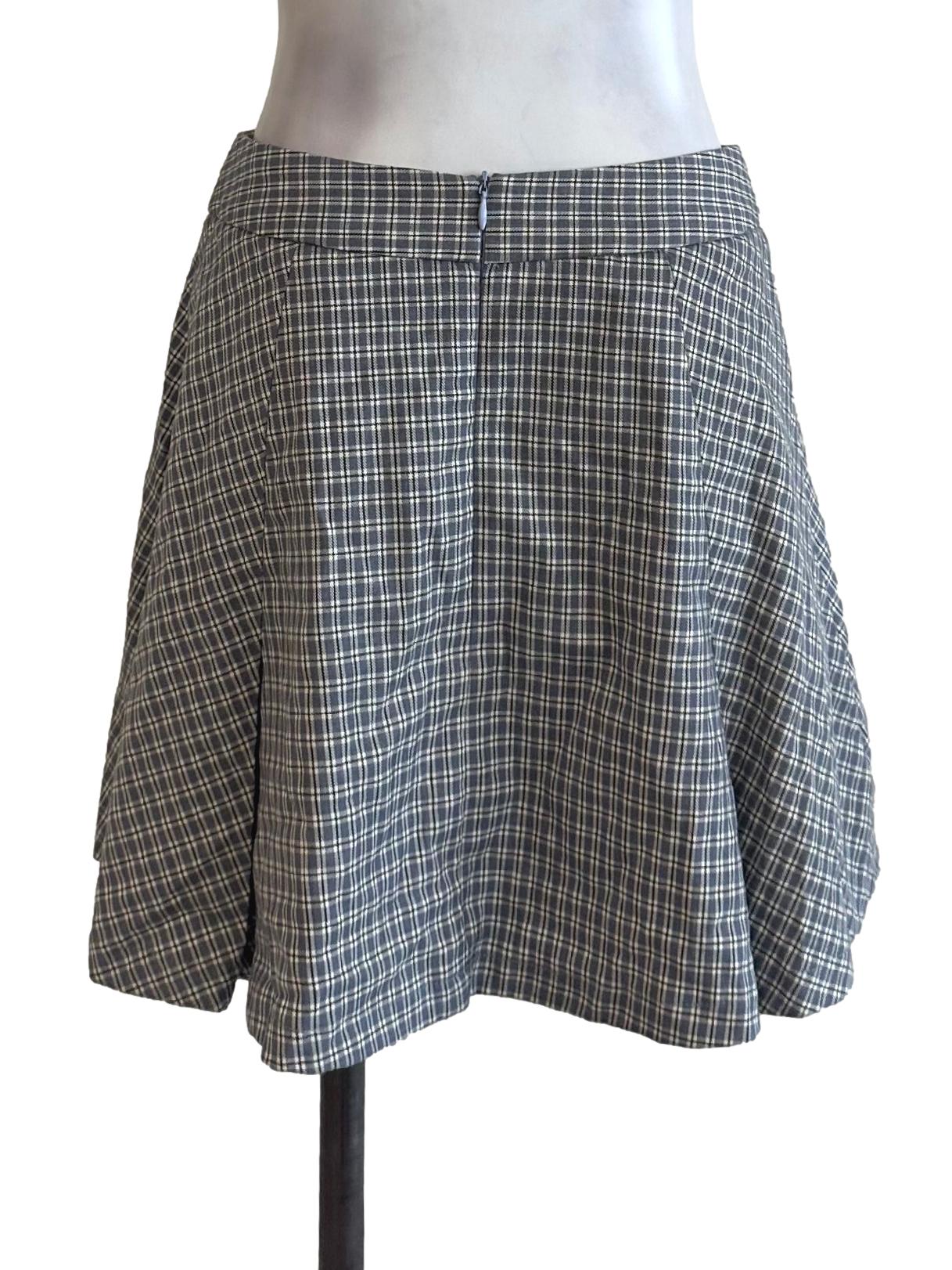 Dusty Blue Plaid Pattern Skorts
