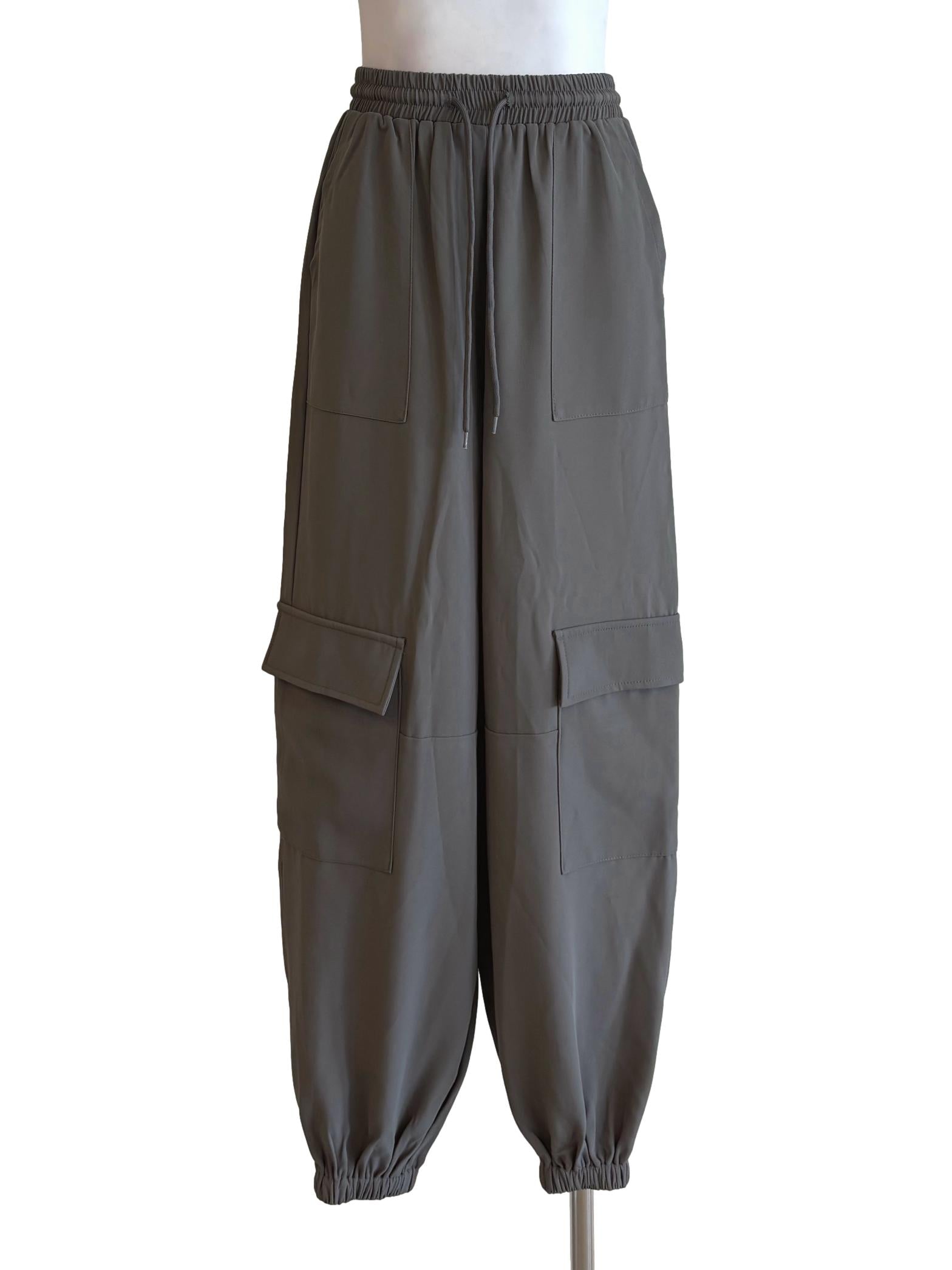 Cement Grey Cargo Pants