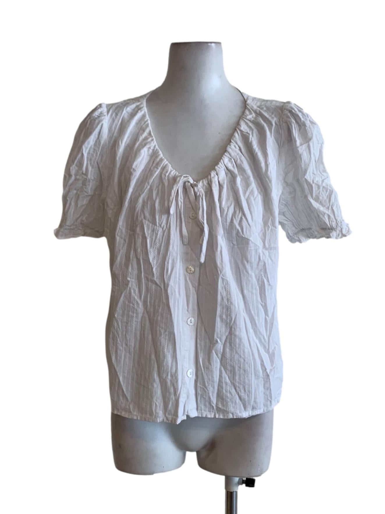 White Scoop Neckline Blouse