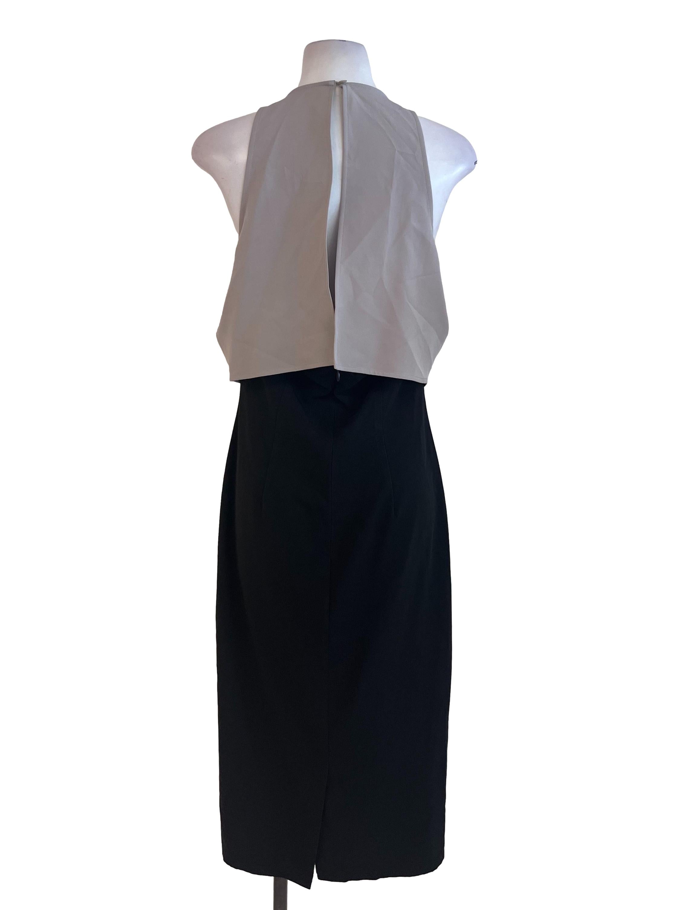 Grey And Black Pegged Dress