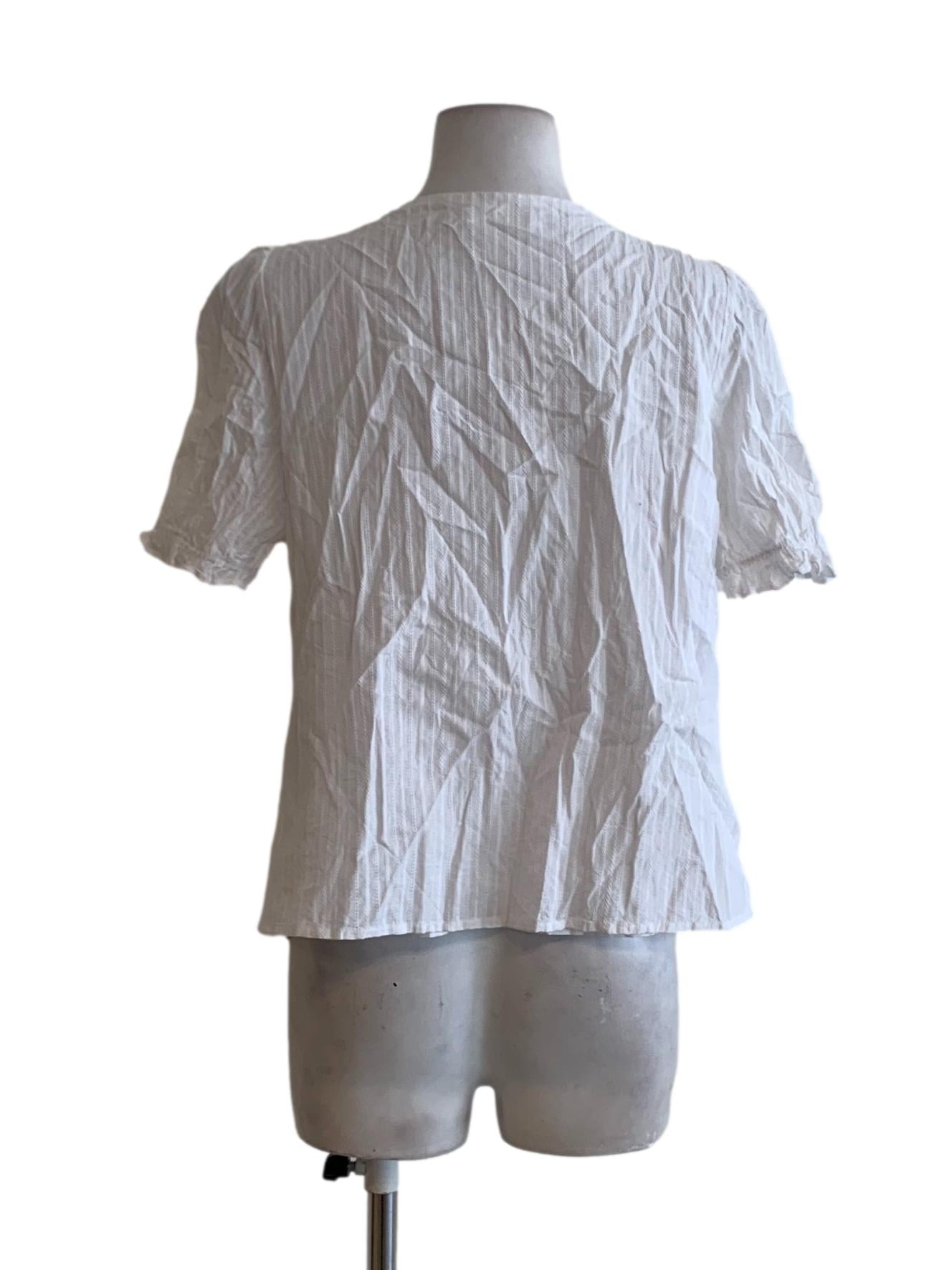 White Scoop Neckline Blouse