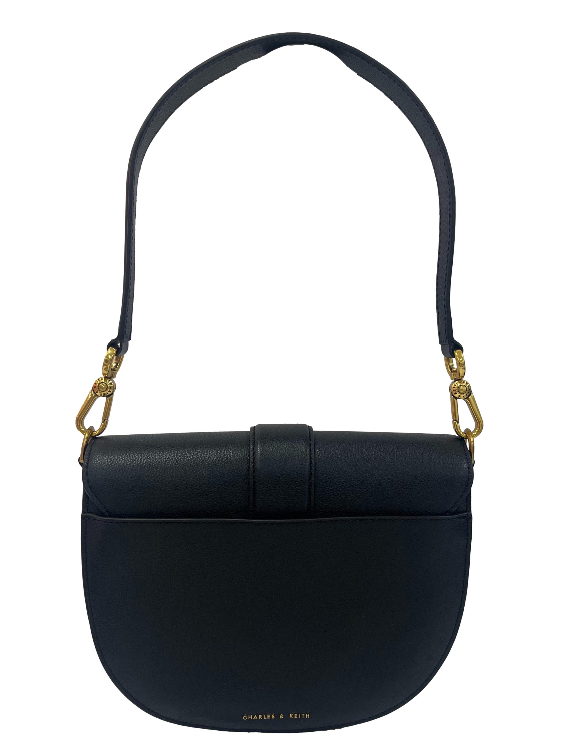 Black Small Shoulder Bag With Changeable Straps