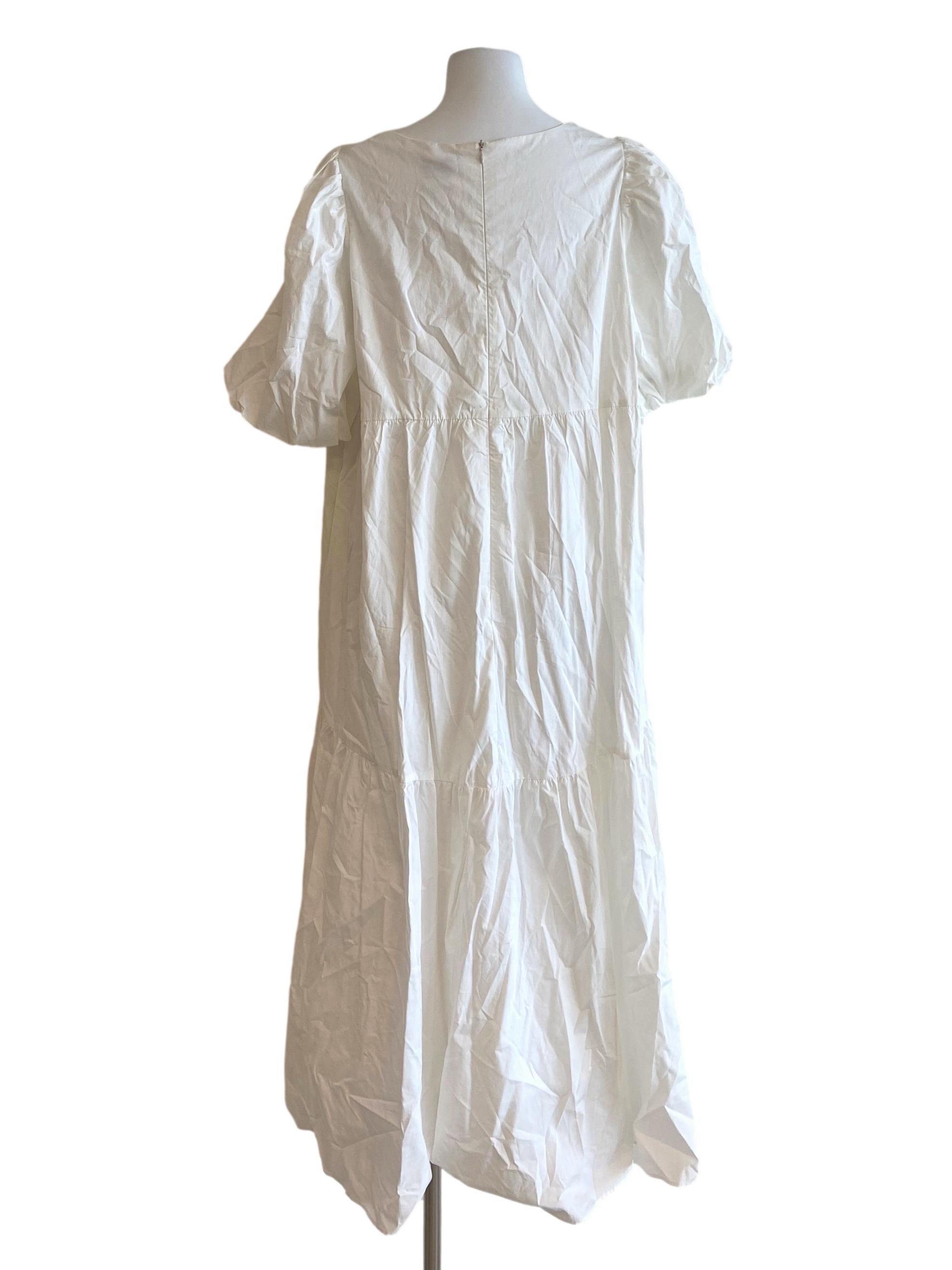 White Drop Waist Long Empire Dress