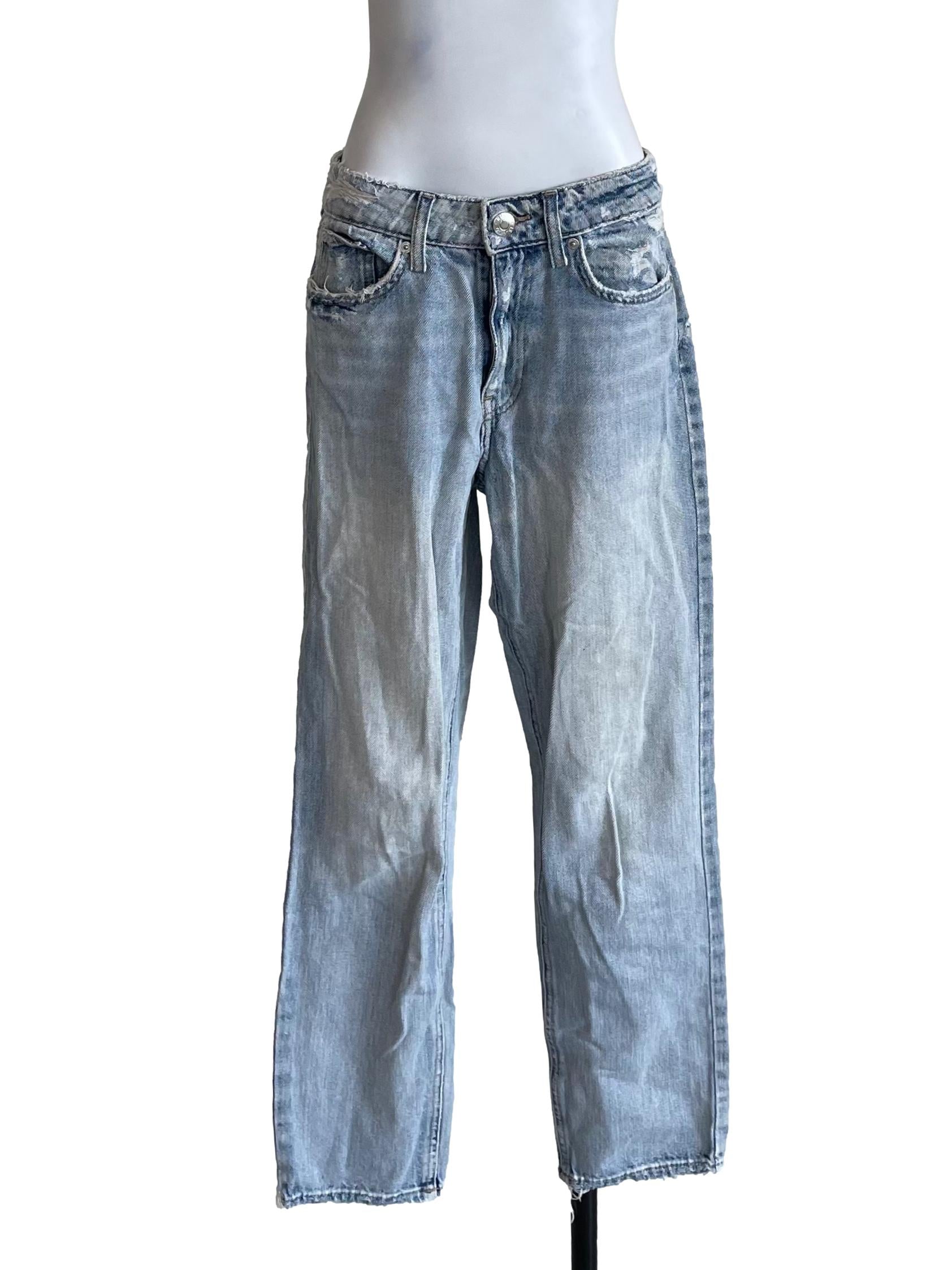Light Blue Fitted Ripped Jeans