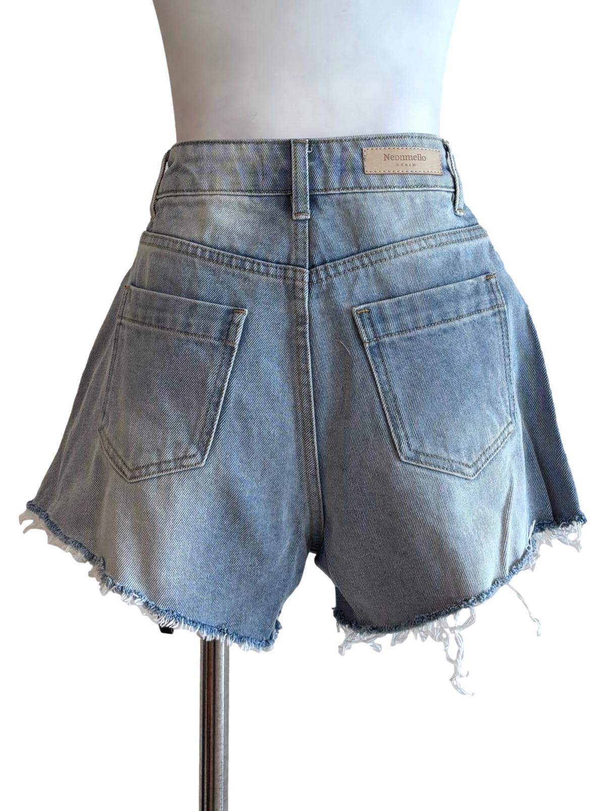 Light Blue Ripped Jean Shorts