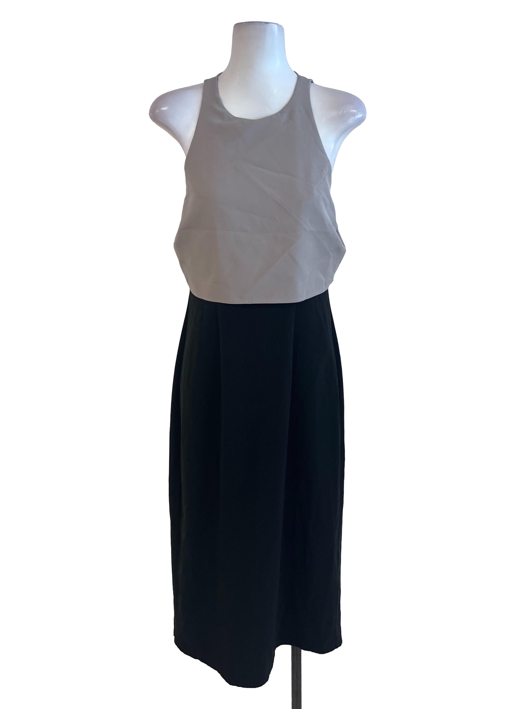 Grey And Black Pegged Dress