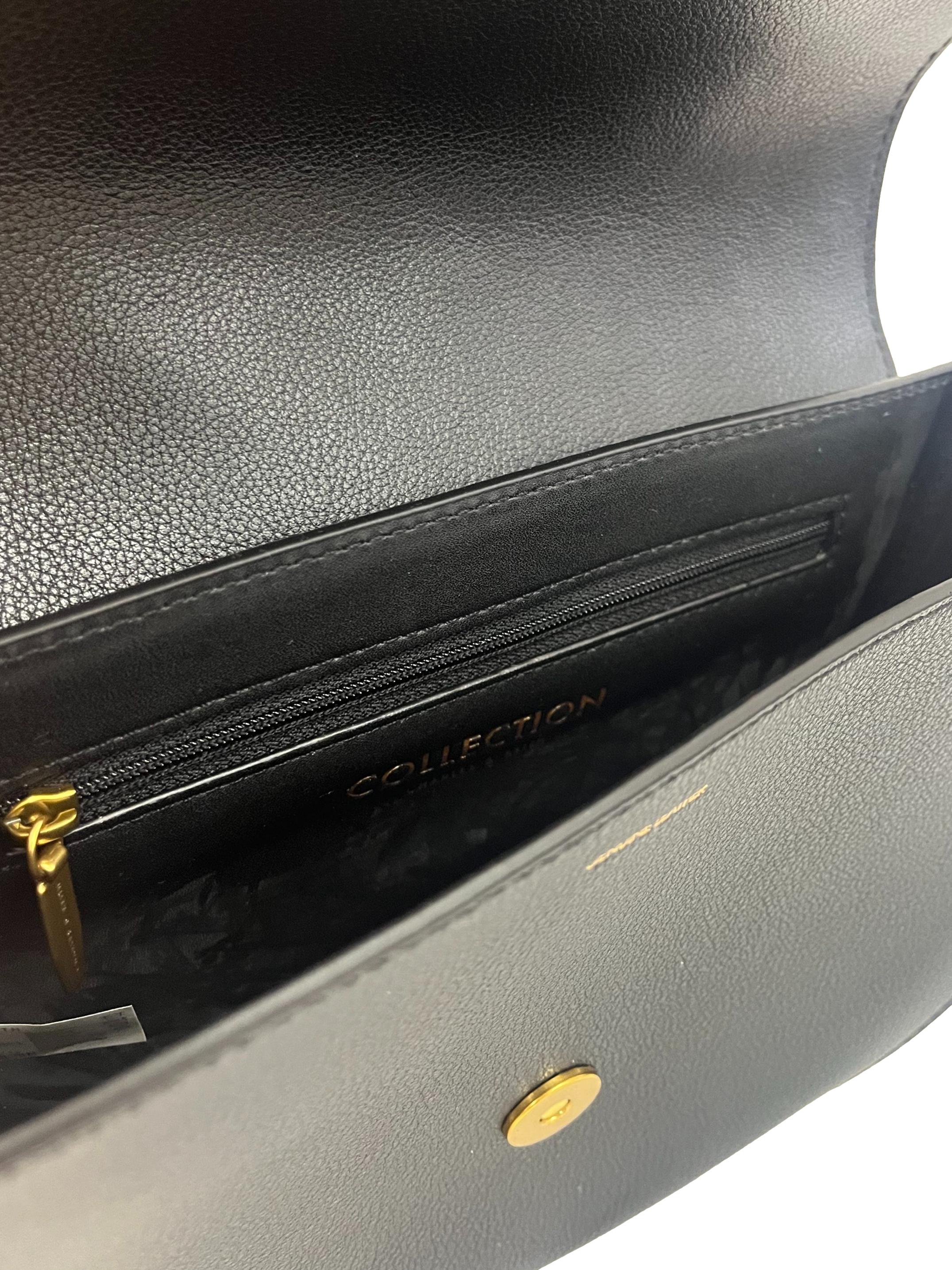 Black Small Shoulder Bag With Changeable Straps