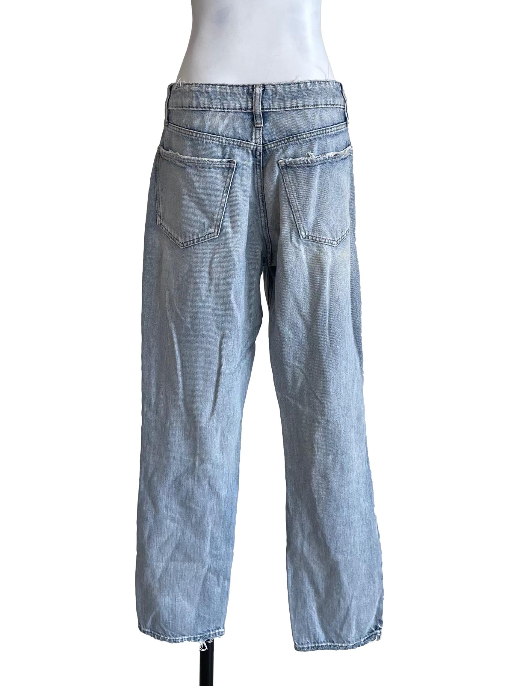 Light Blue Fitted Ripped Jeans