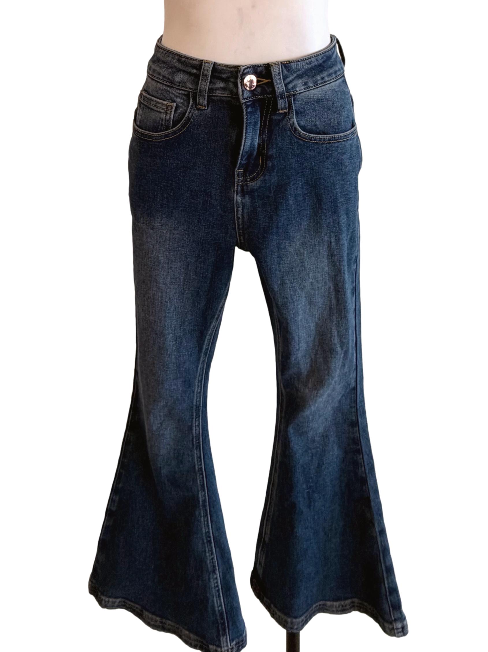 Navy Blue High Waist Flare Jeans