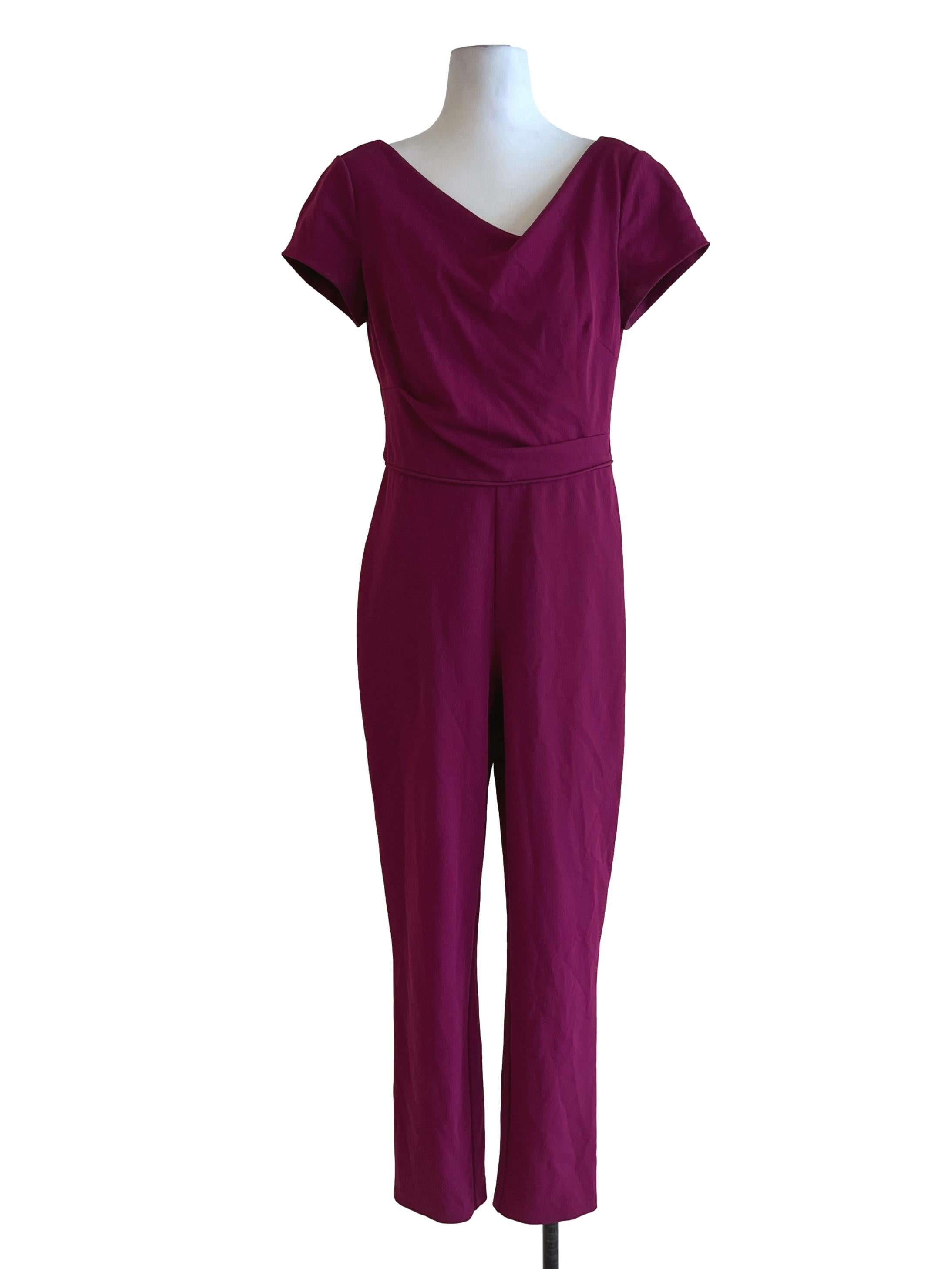 Jam Purple V-Neckline Jumpsuit