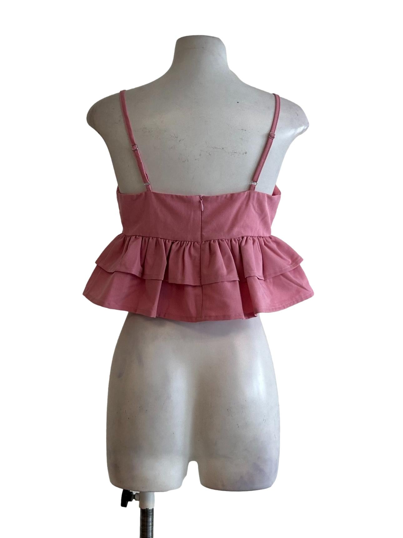 Punch Pink Peplum Top
