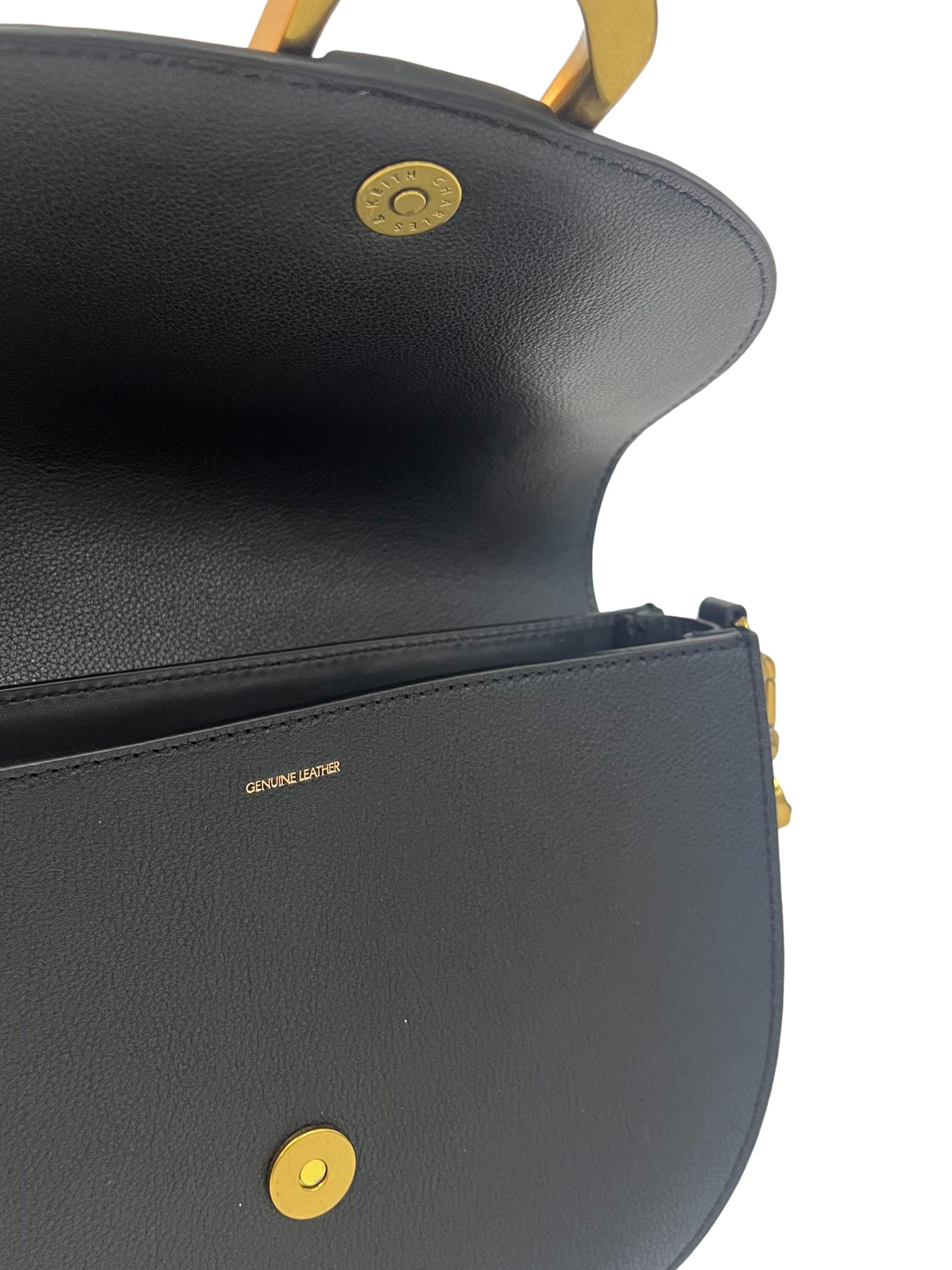 Black Small Shoulder Bag With Changeable Straps