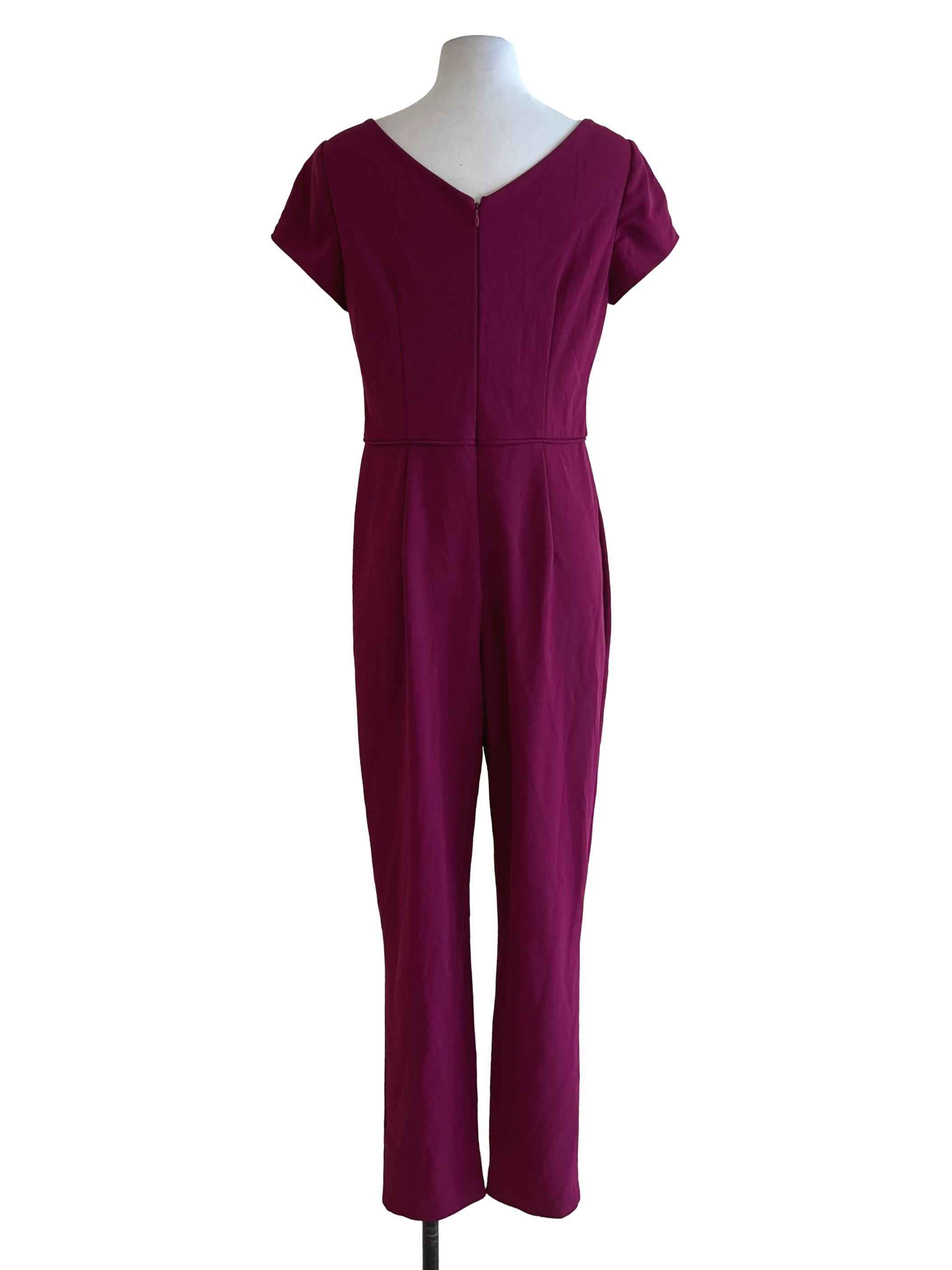 Jam Purple V-Neckline Jumpsuit