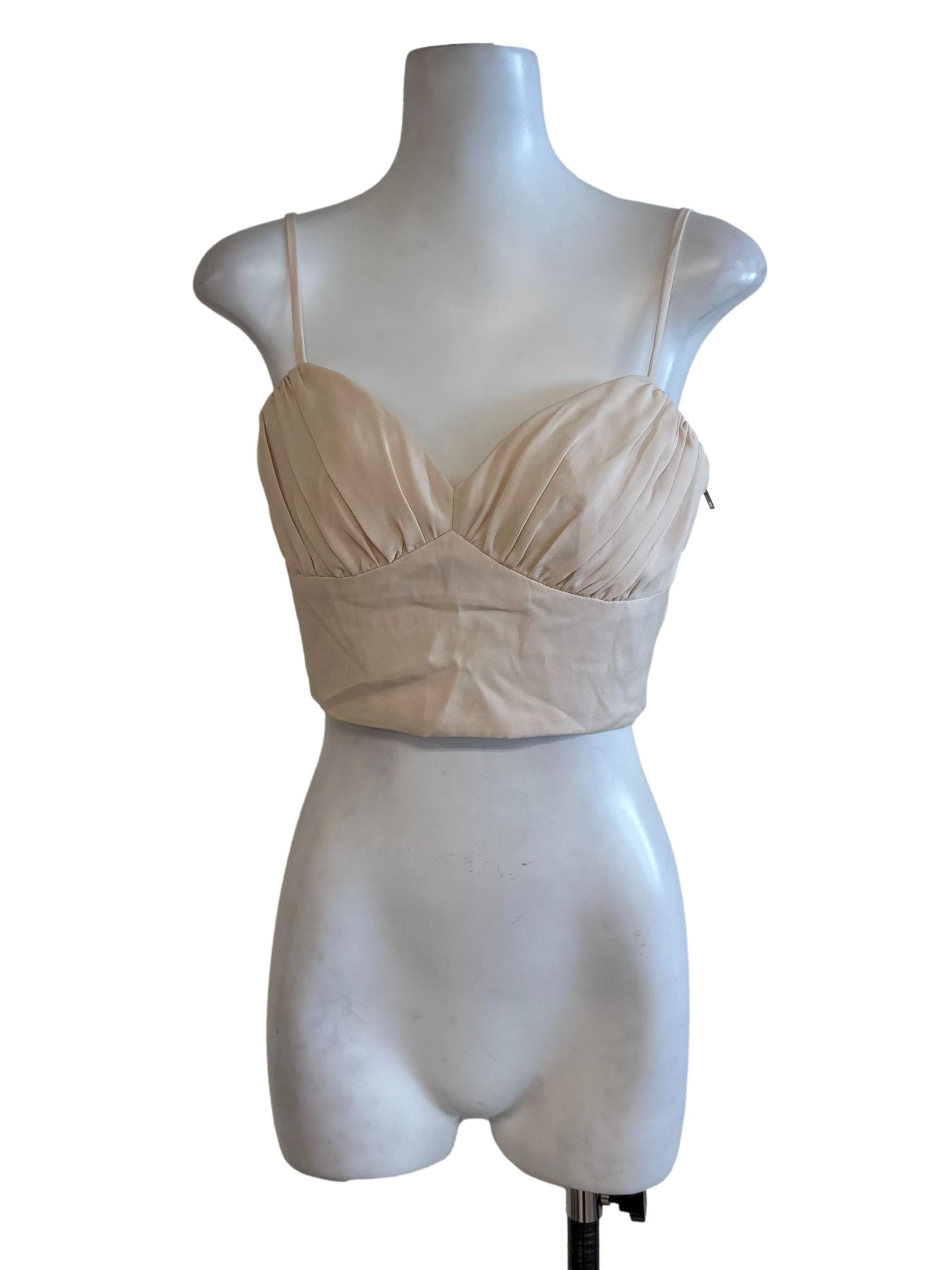 Love Bonito Cream Beige Pleated Spaghetti Strap Top | REFASH