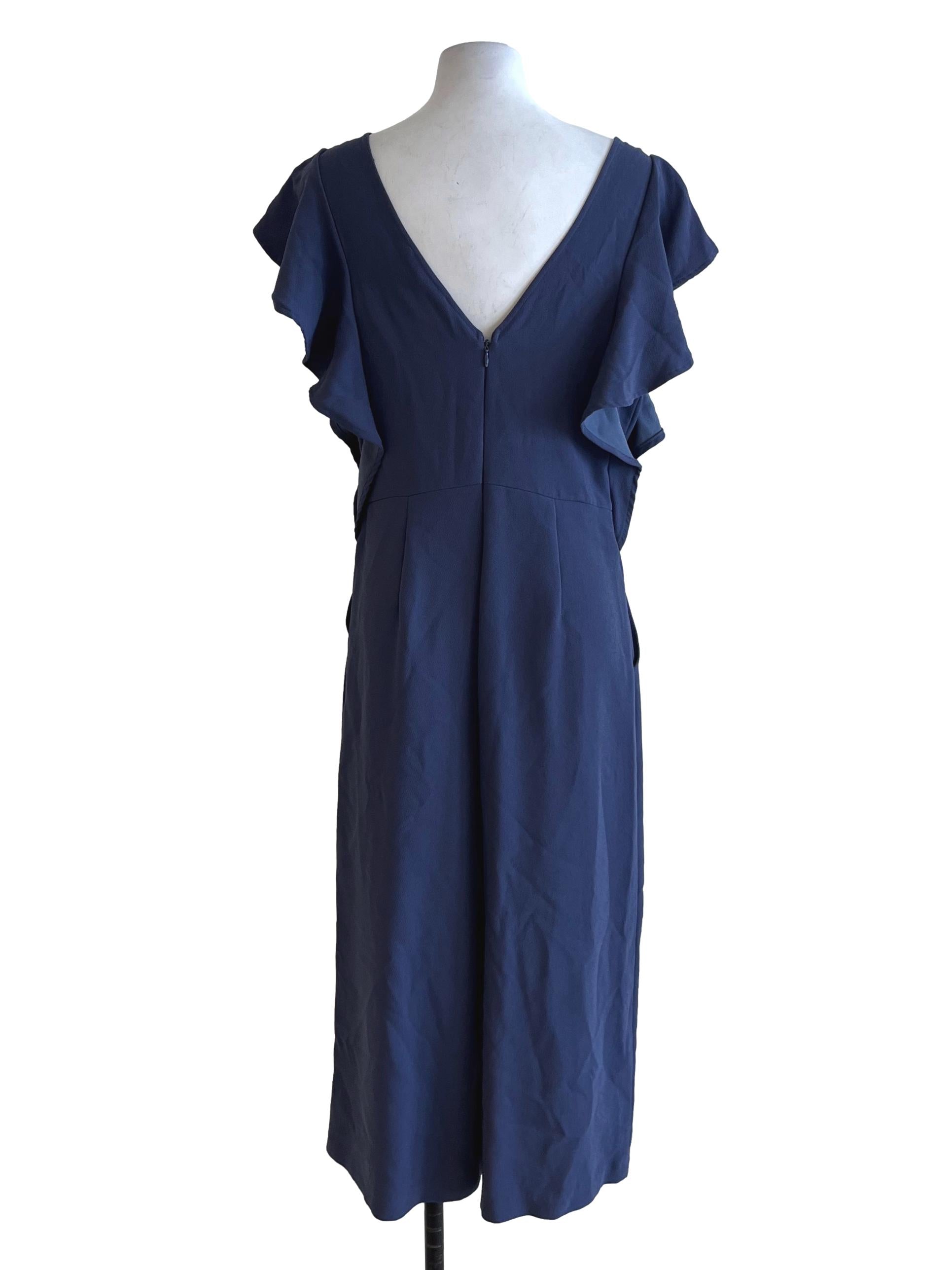 Blue V-Neckline Jumpsuit