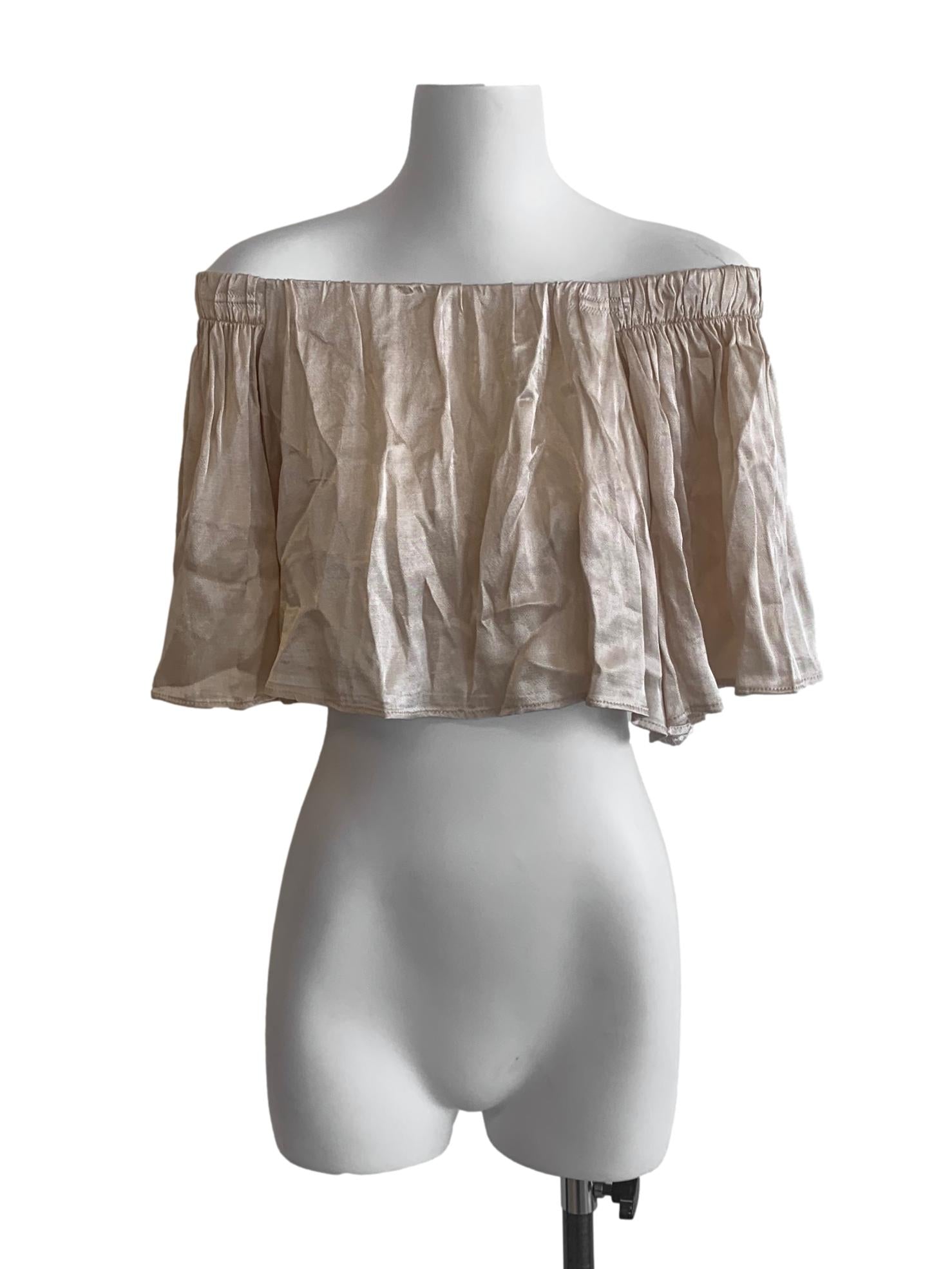 Sand Beige Off Shoulder Top TEM