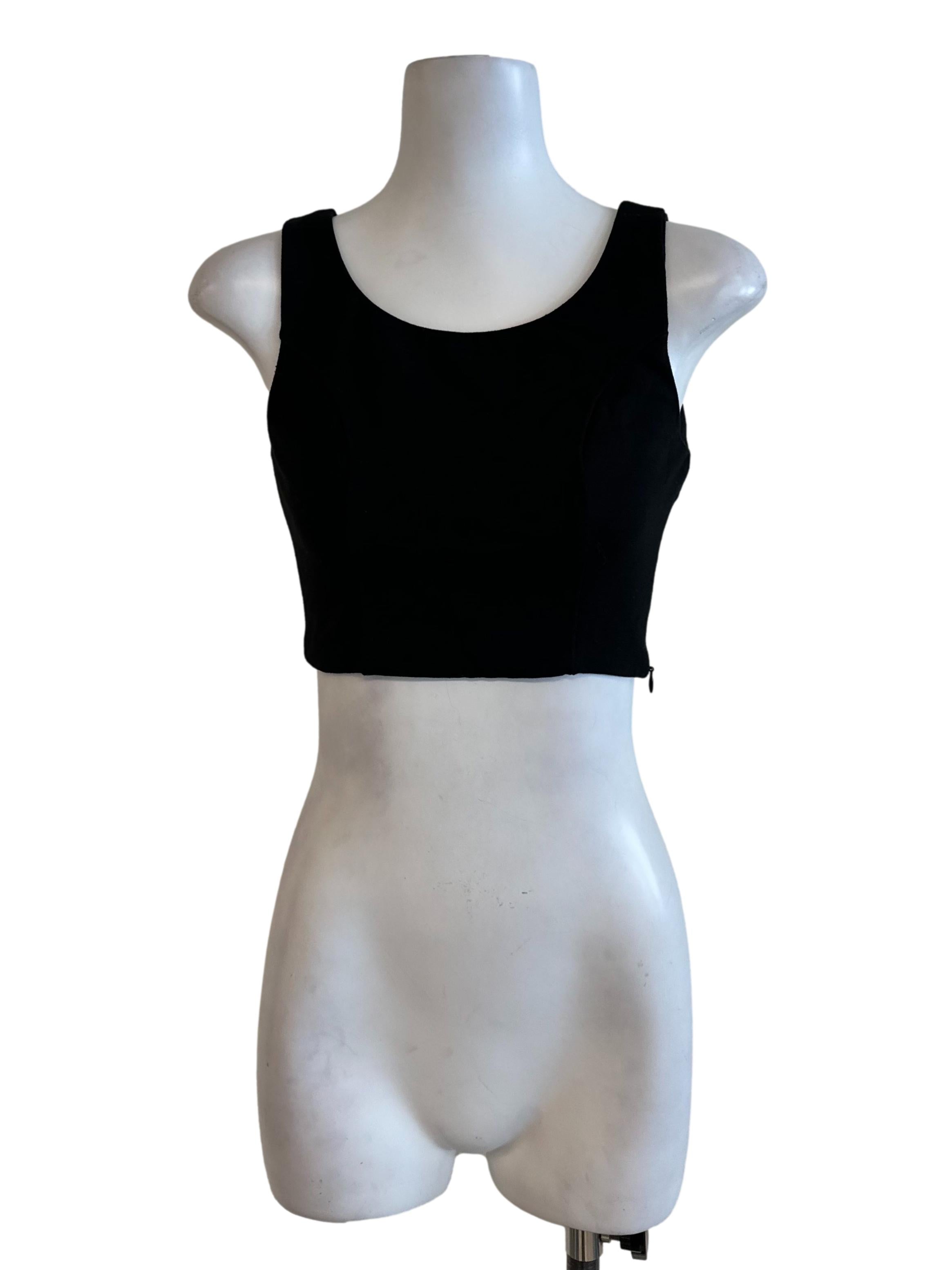 Black Round Crop Top