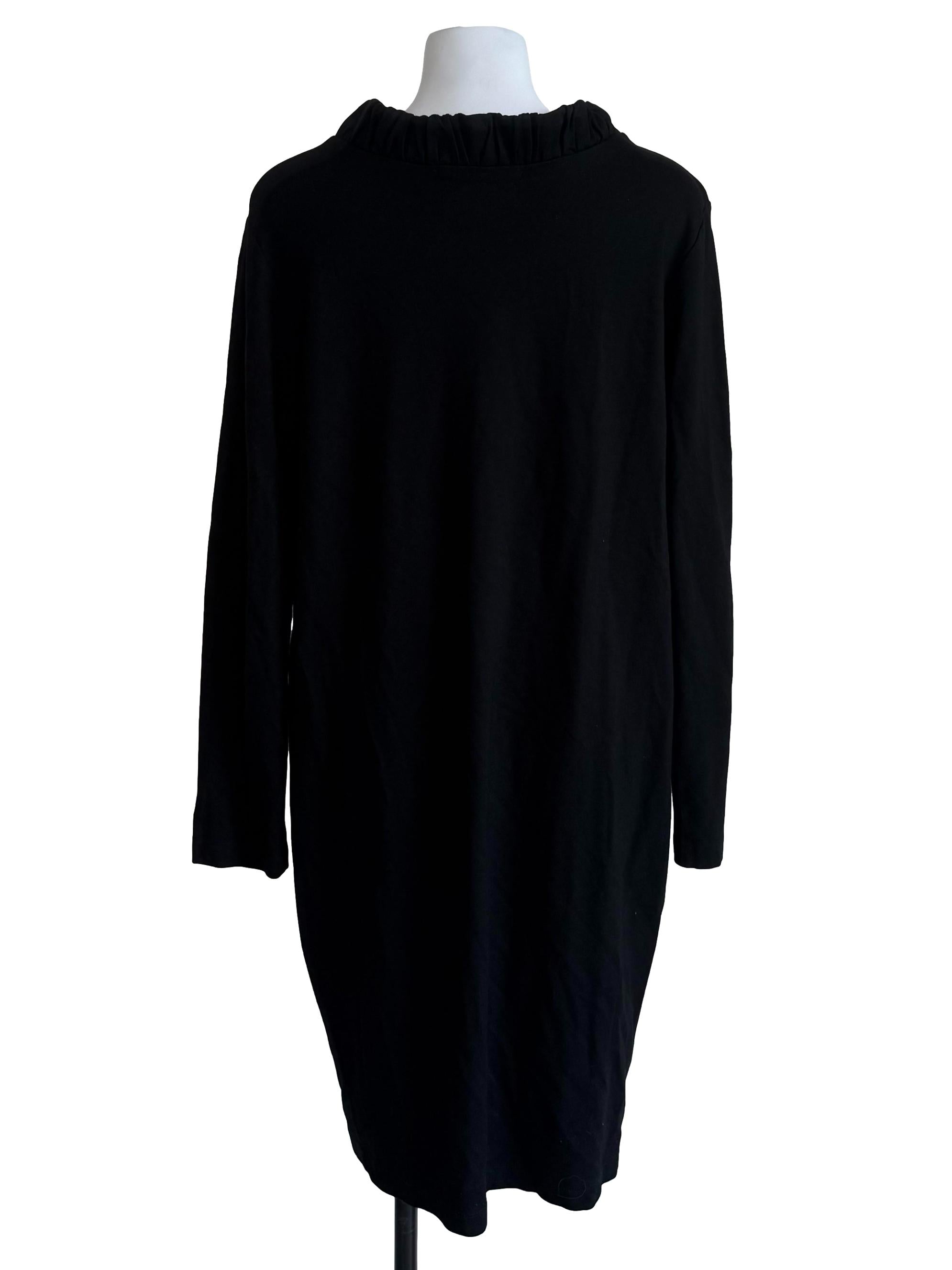 Black Boat Neck Baggy Dress